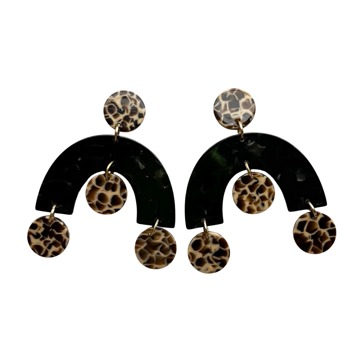 Closet Rehab Women's Black / Brown Arch Drop Earrings In Chic Into The Night