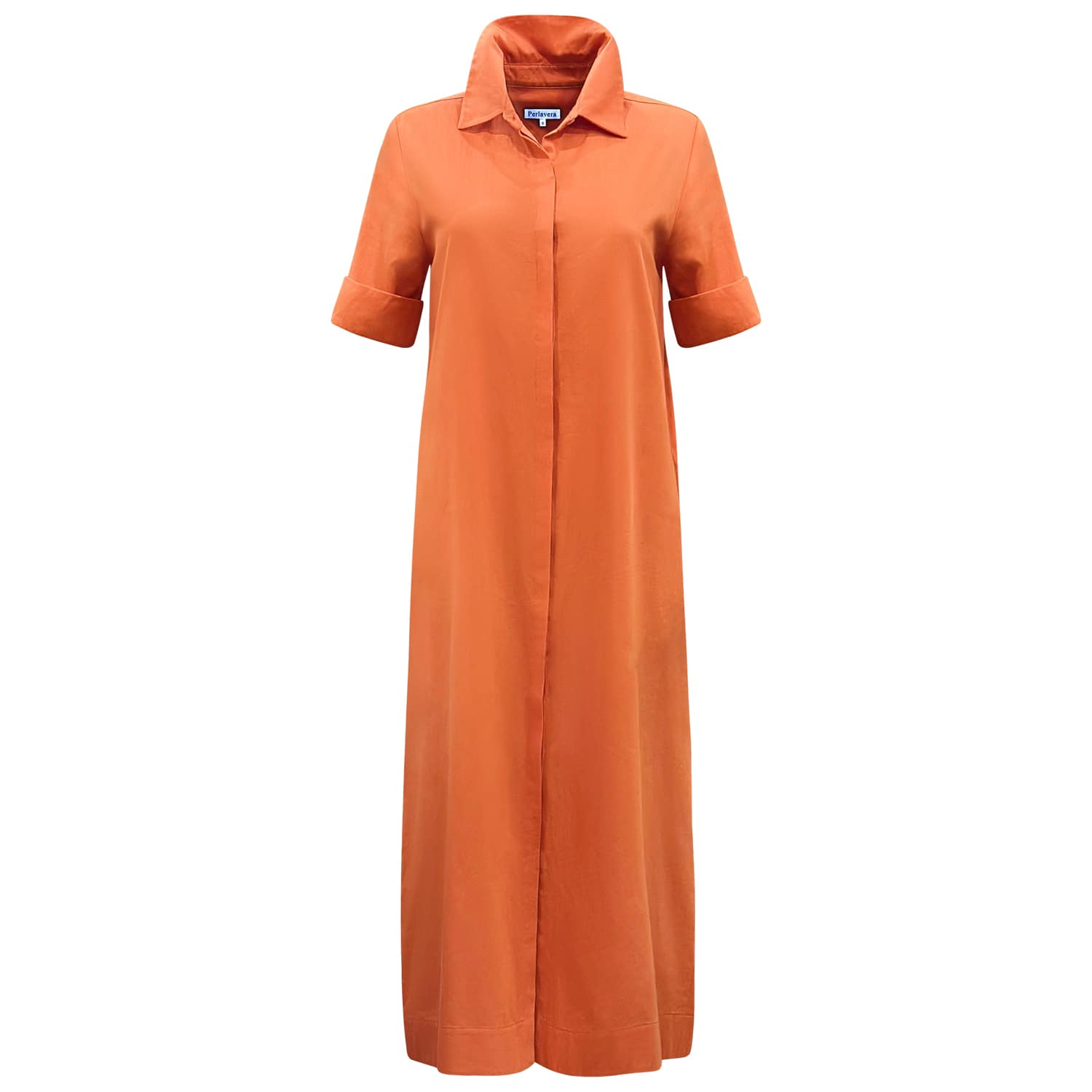 orange cotton dress women Orange Cotton Blend Drop Waist Maxi Dress