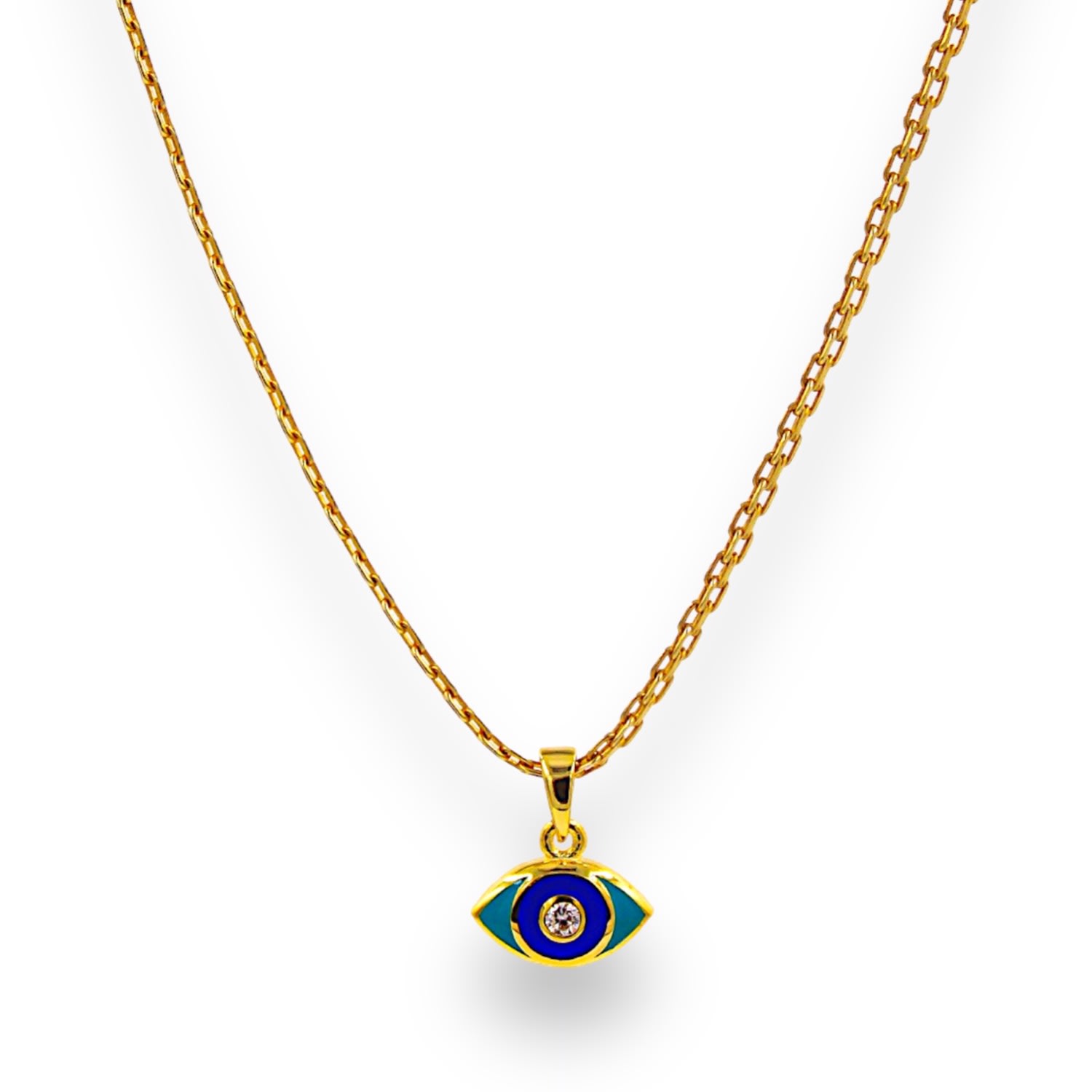 1610istanbul Women's Enamel Evil Eye Gold Necklace In Gold