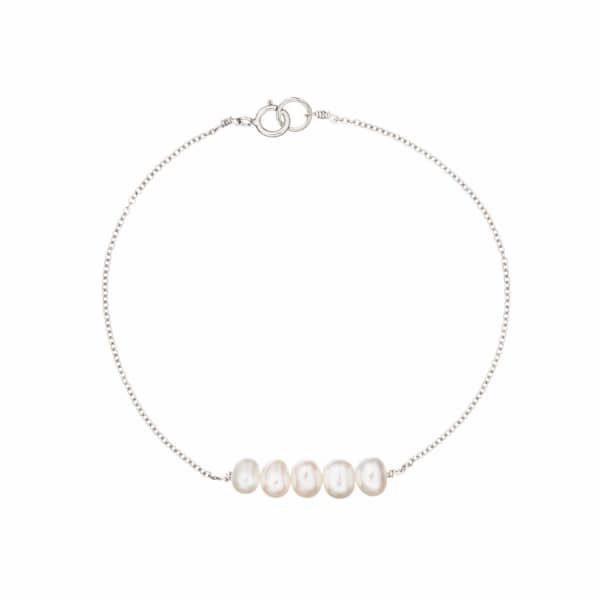Lily & Roo Sterling Silver Cluster Pearl Bracelet In Pearl