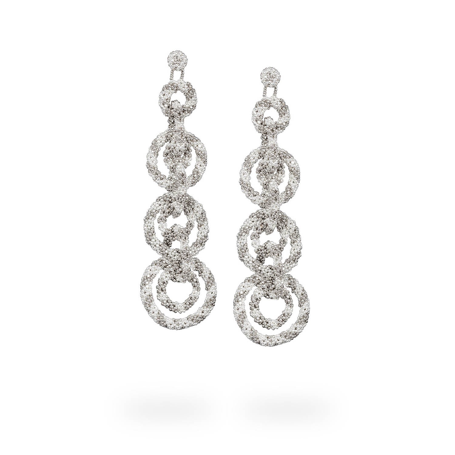 Women’s Chain Hoop Earrings - Platinum & Silver Kuu