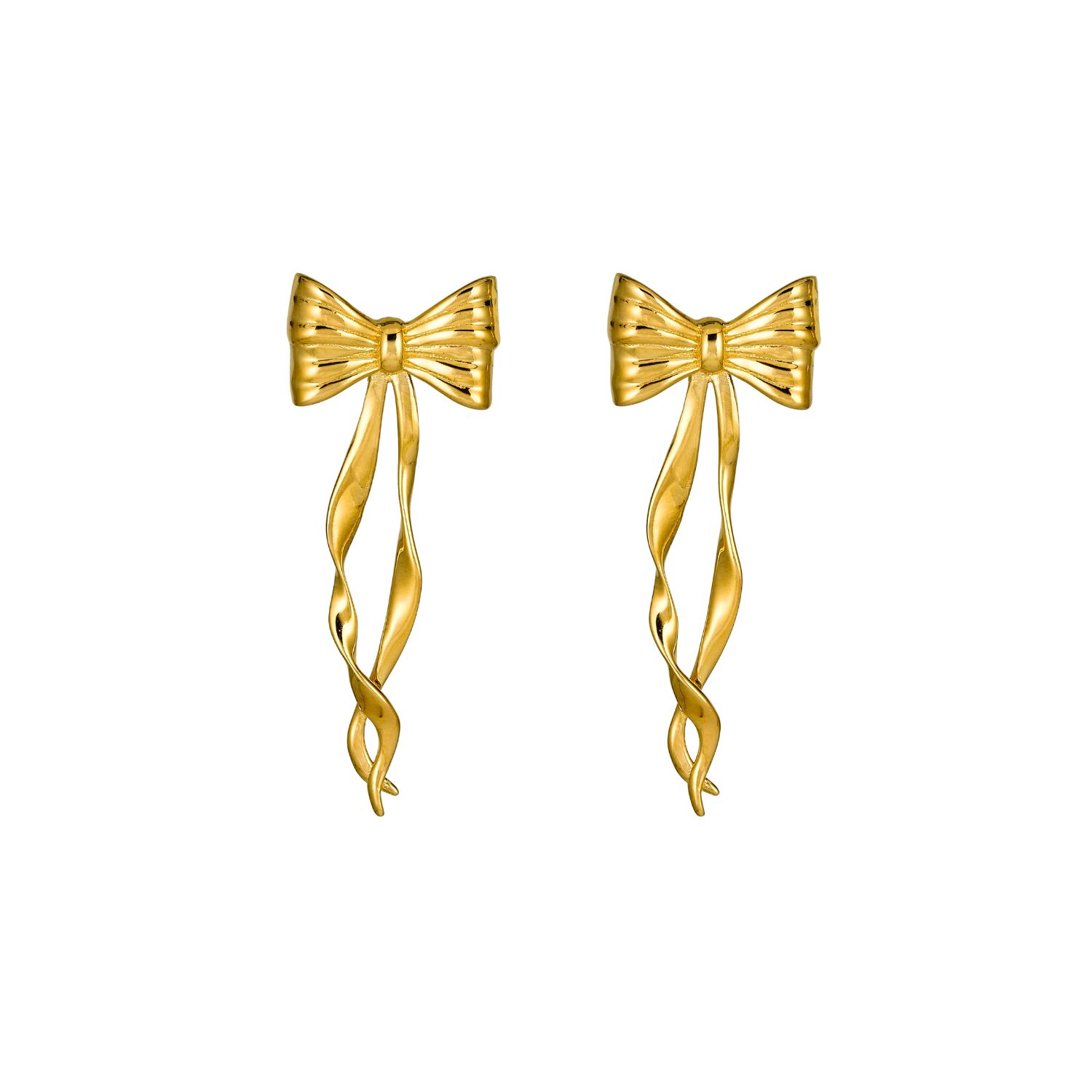 Third Tone Women's Bow Flutter Earrings In Gold Vermeil