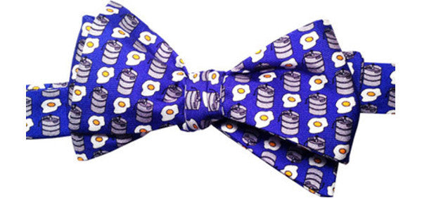 Lazyjack Press Men's Blue Kegs & Eggs Bow Tie In Blue