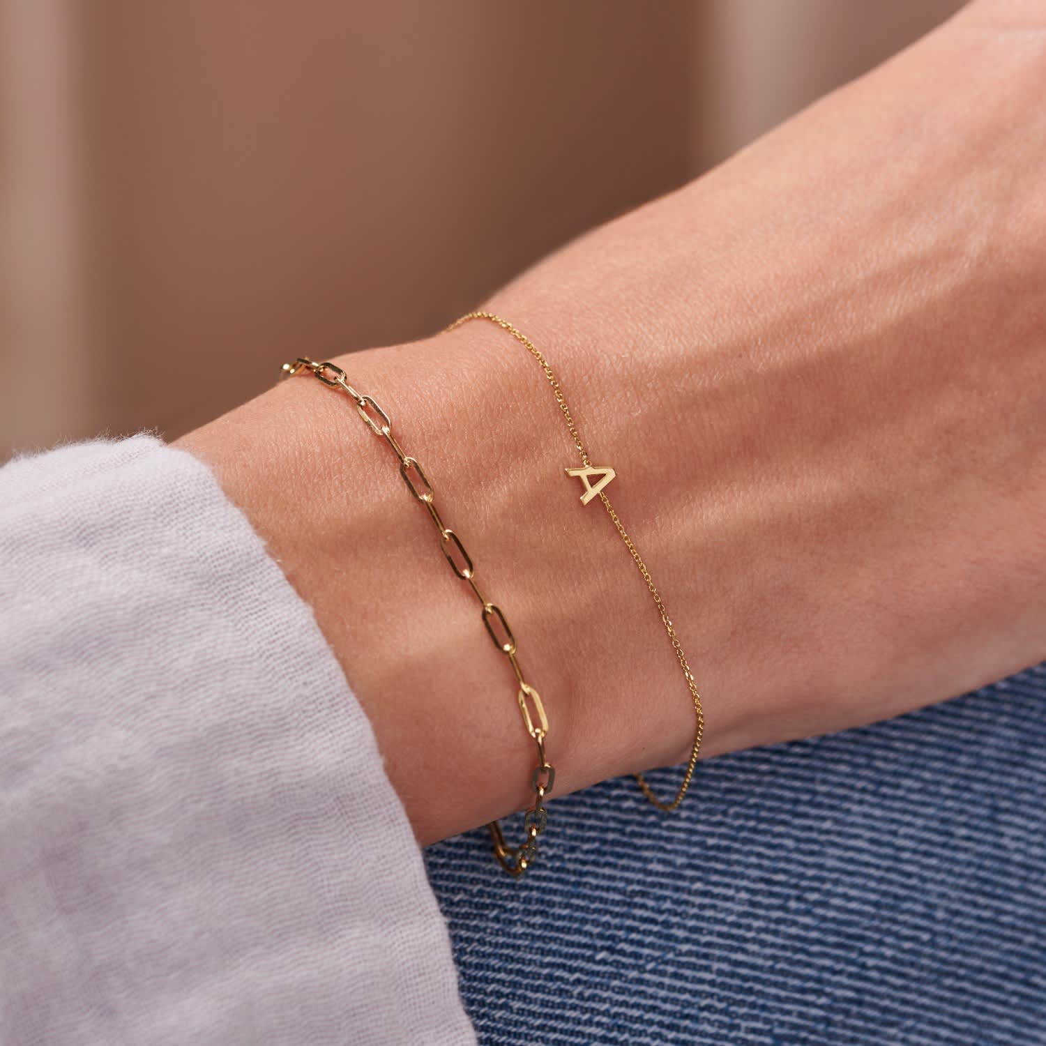 Women's Gold Initial Bracelet