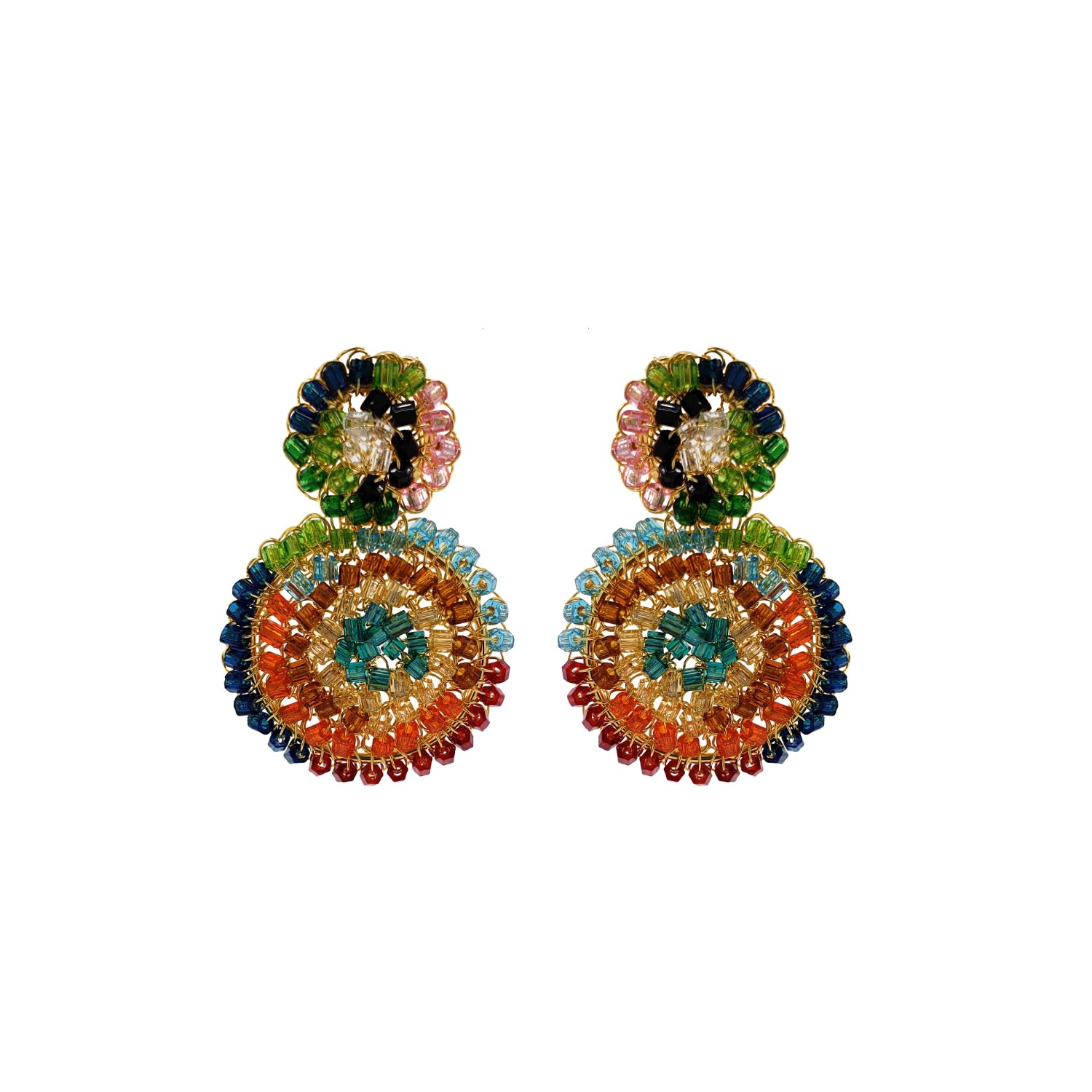 Women’s Multicolor Dahlia Mini Handmade Earrings Lavish by Tricia Milaneze