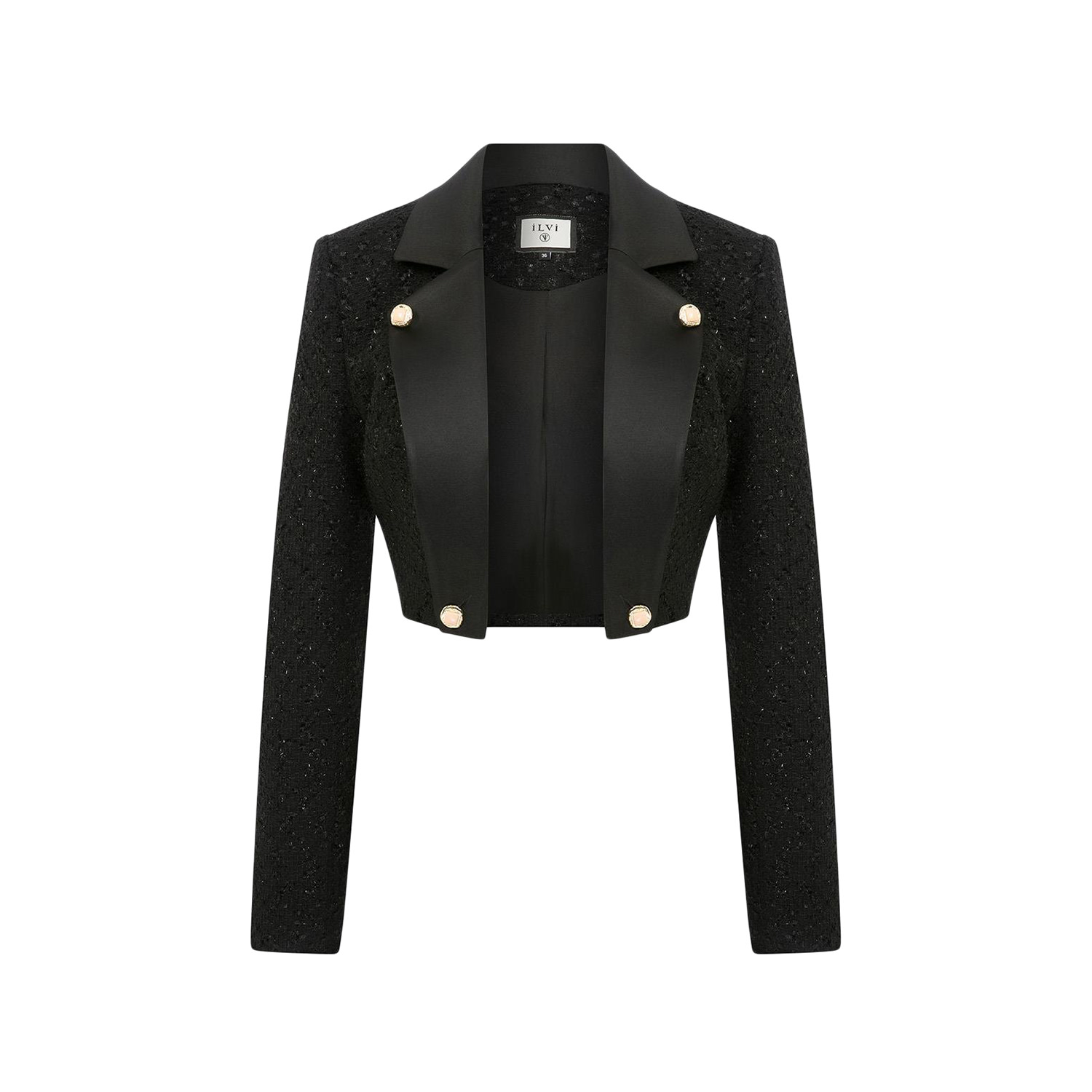 Vian Black Women's Crop Jacket | Medium | Ilvi