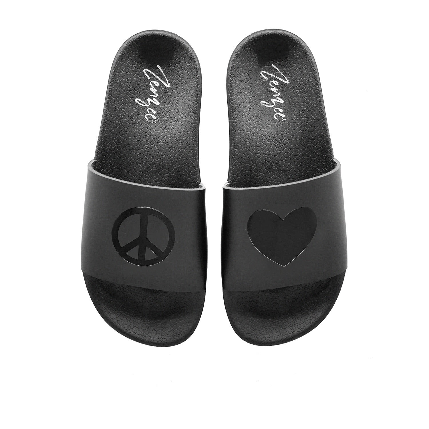 Women’s Black Peace + Love Slide Sandals 4 Uk Zenzee