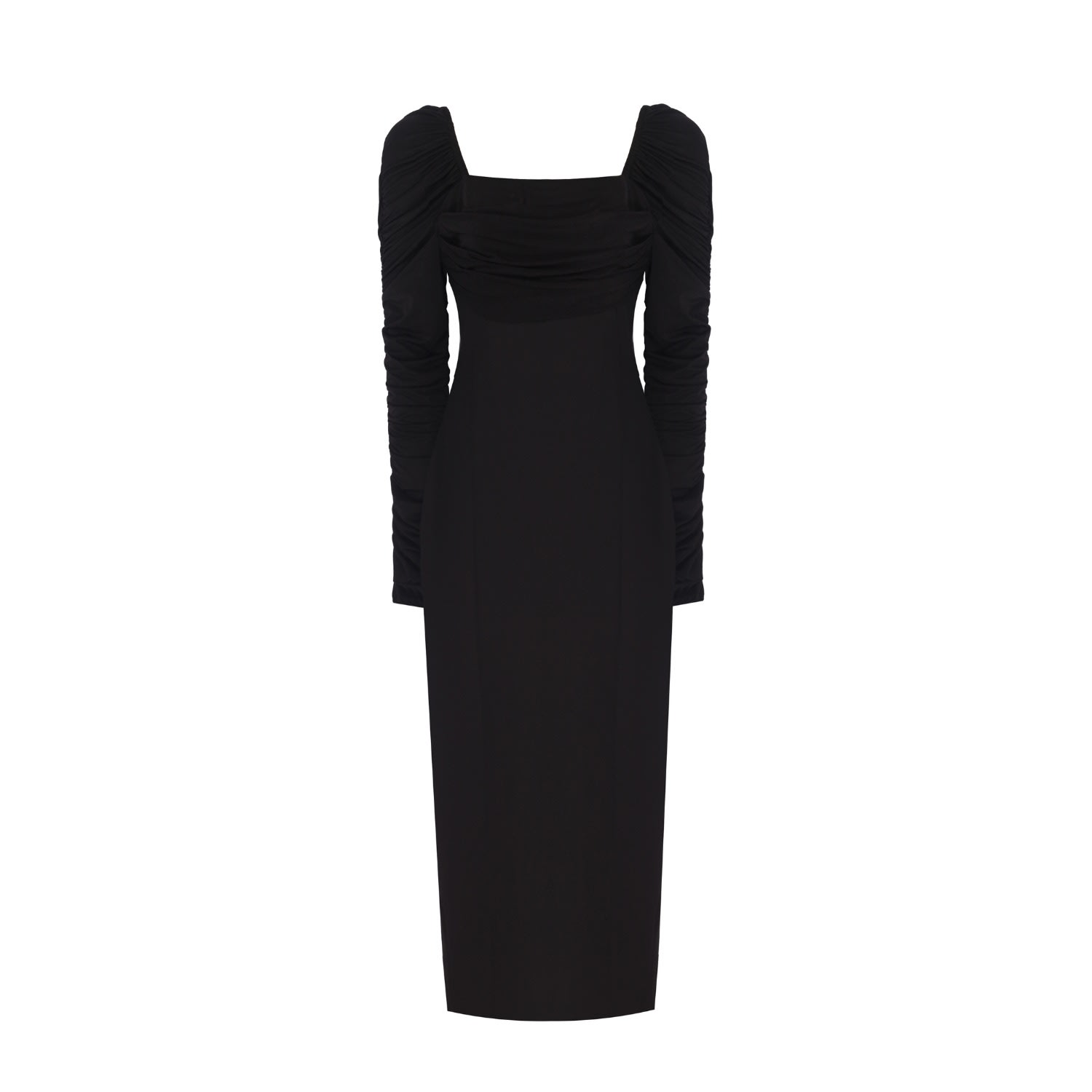 Women’s Ava Ruched Sleeves Bodycon Dress - Black Medium Nal