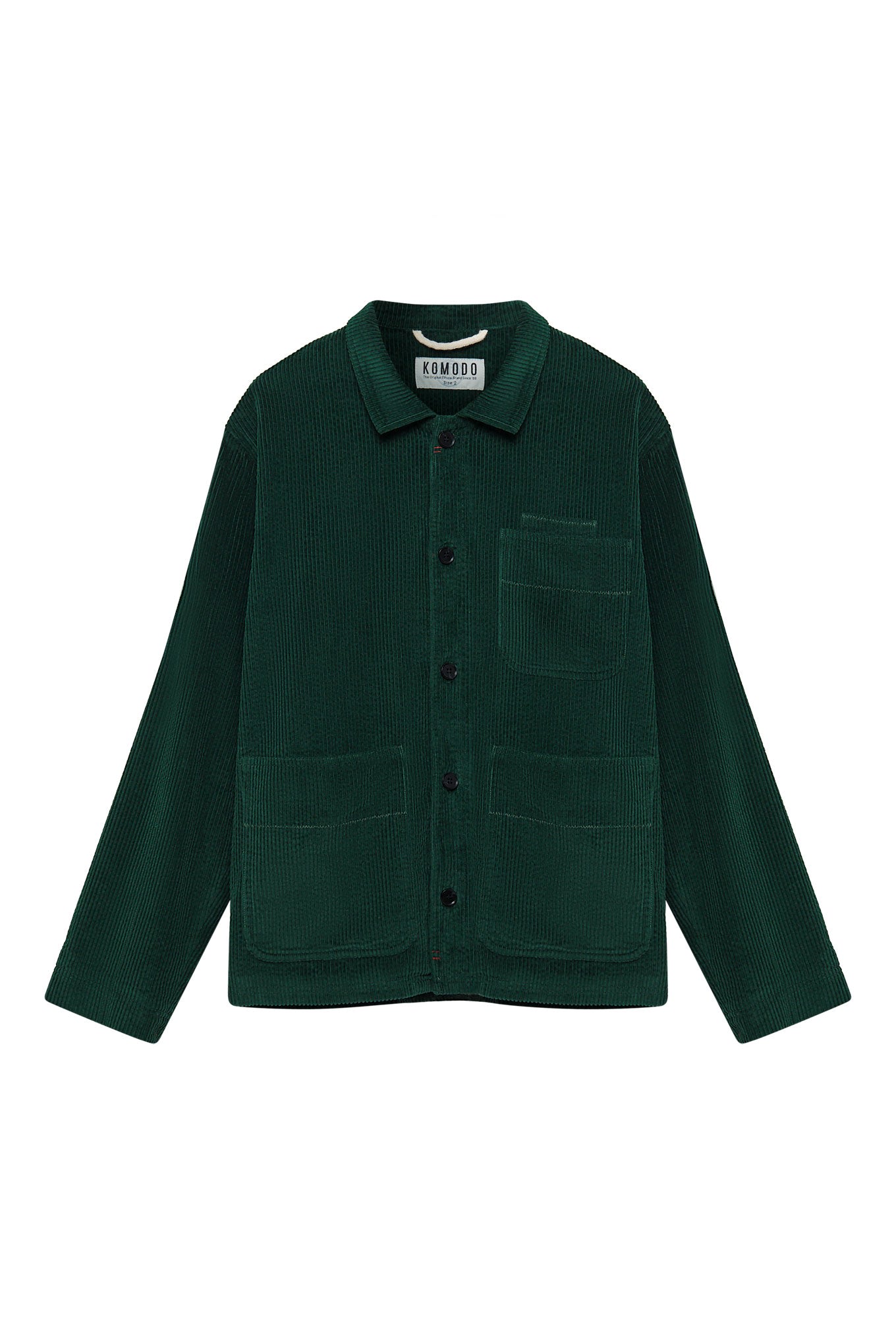 Men’s Green Mondrian - Organic Cotton Cord Overshirt Ivy Small Komodo