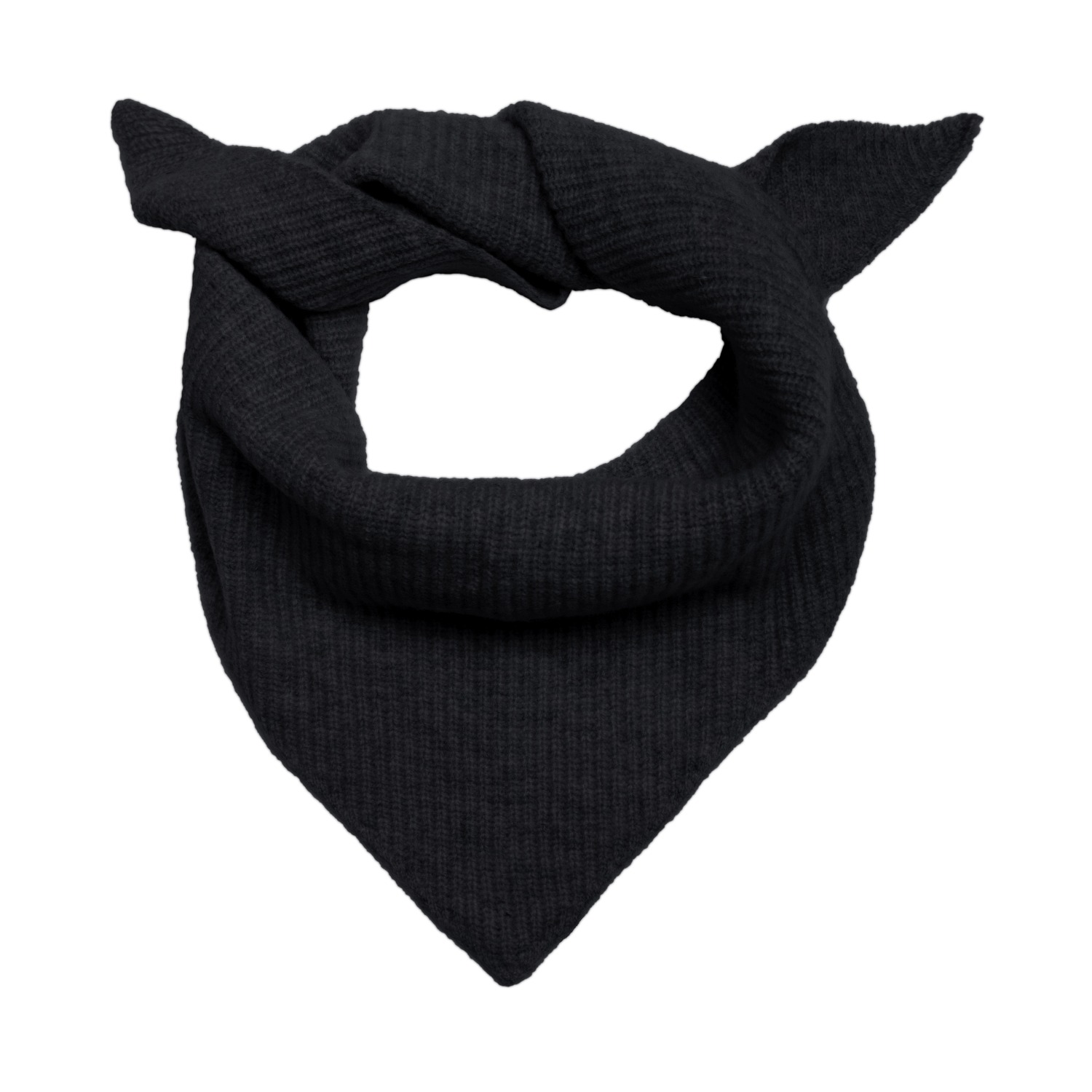 Paul James Knitwear Women's Lambswool Ribbed Triangle Ember Scarf - Black In Black