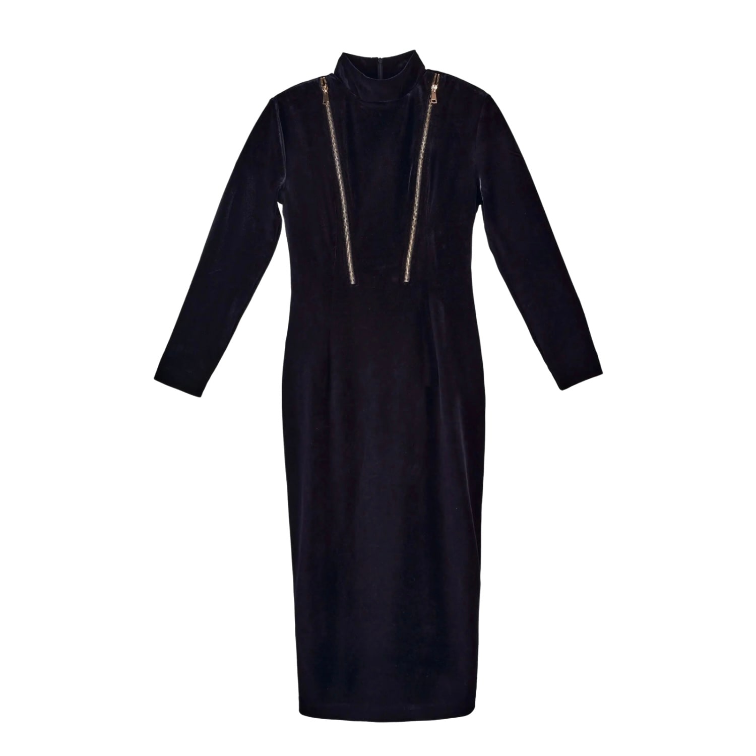 Iellele Women's Black Velvet Dress