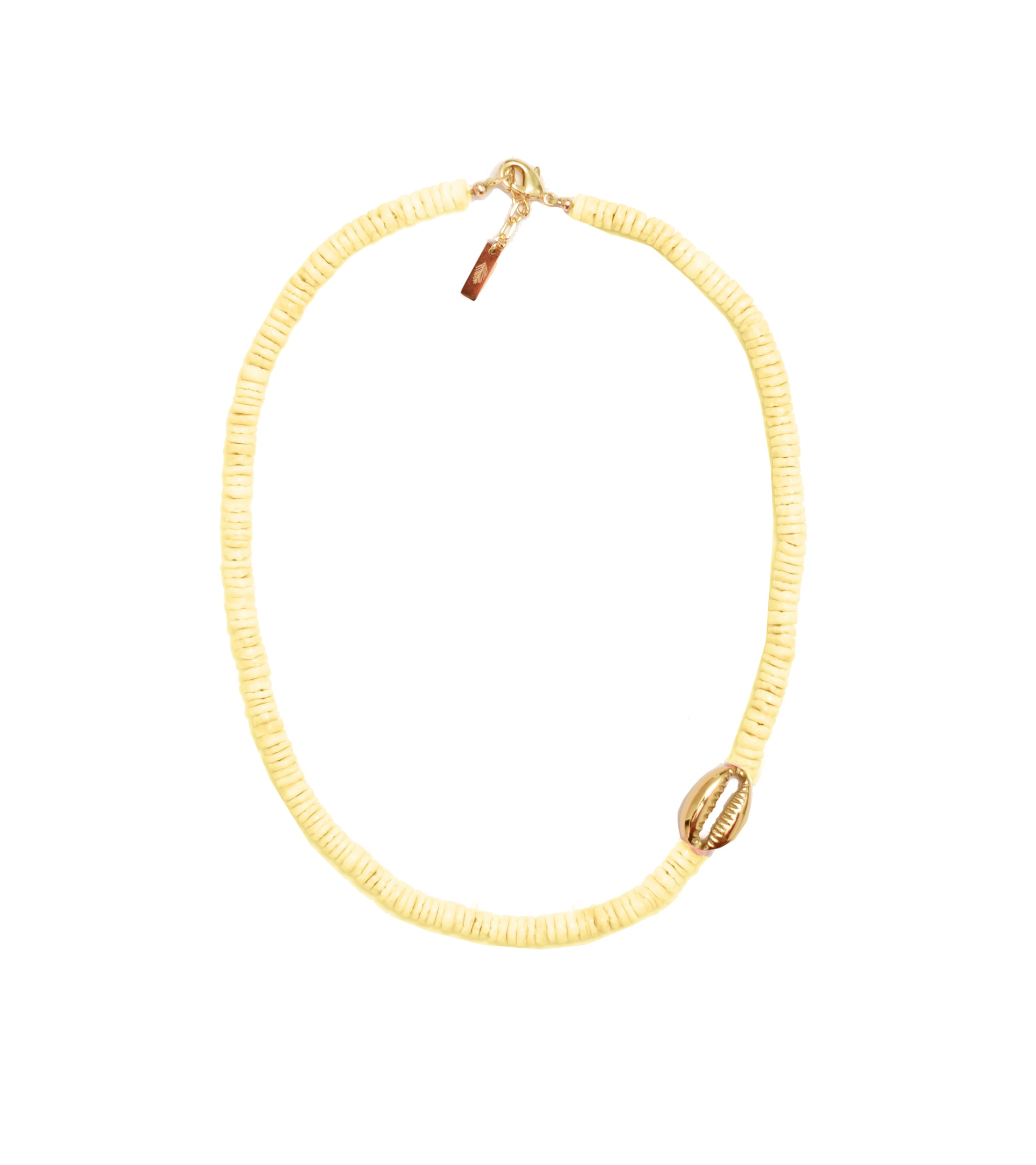 Women’s Heishi Mini Gold Shell Choker - Yellow Adriana Pappas Designs