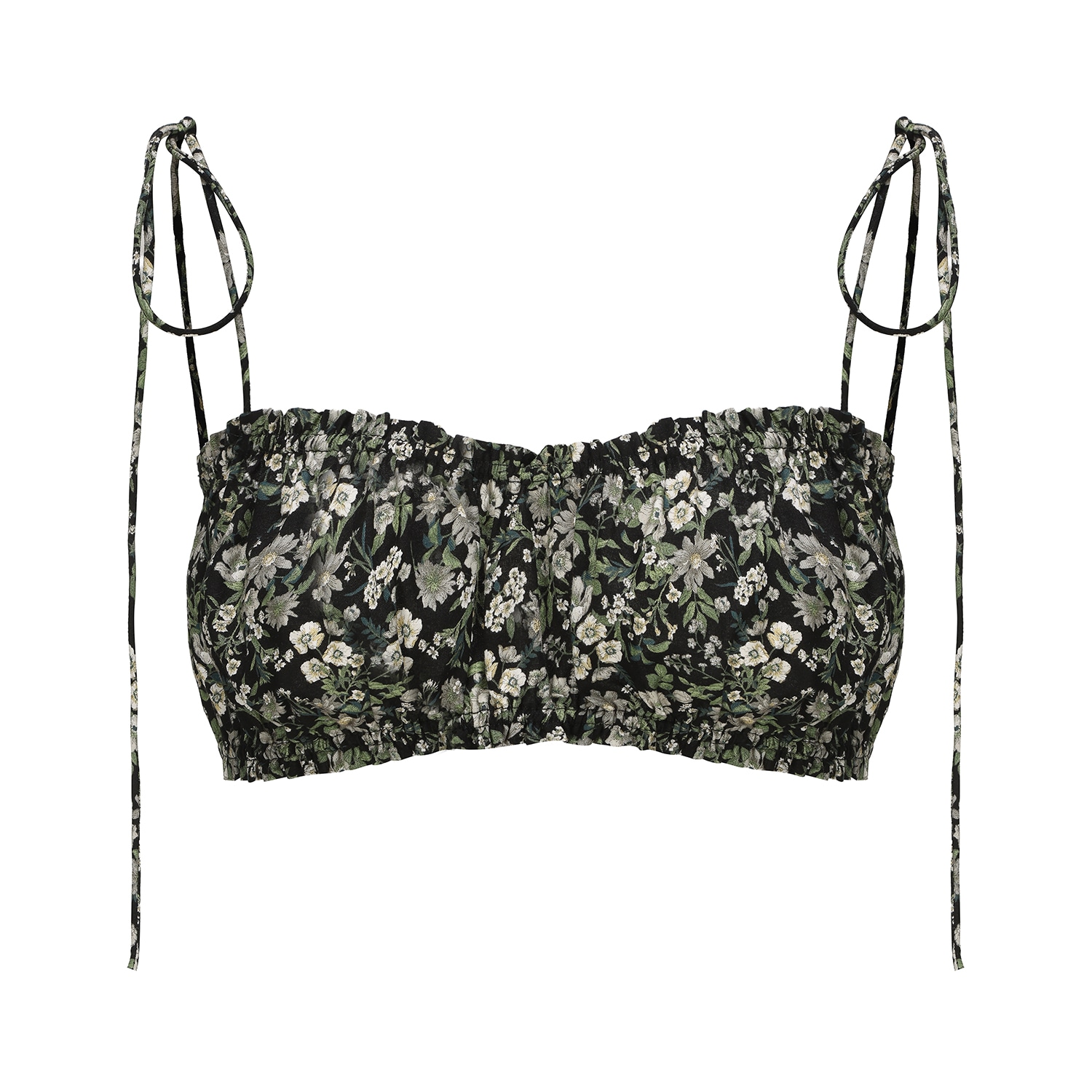 Nuaje Nuaje Women's Shirred Cotton Bralette In Floral Print