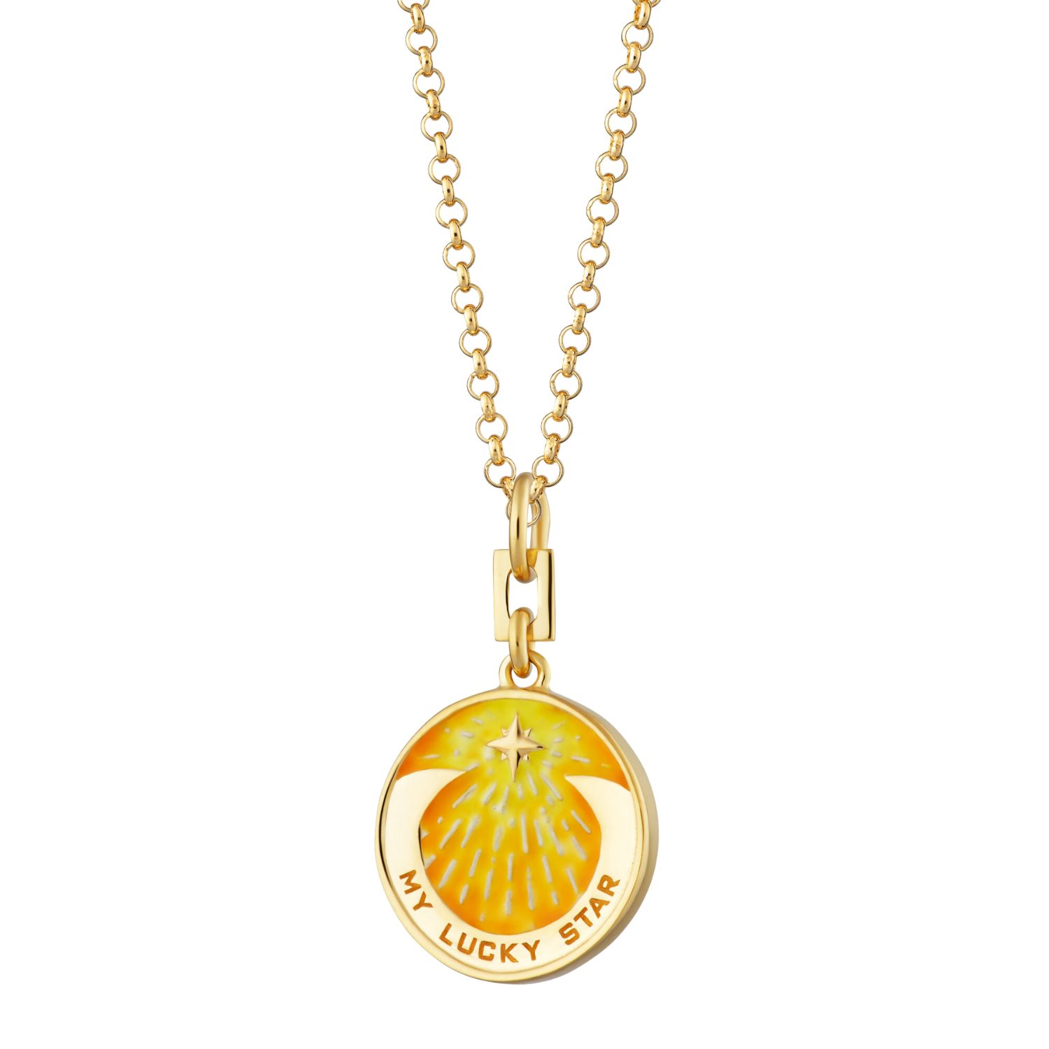 Women’s Gold / Yellow / Orange Gold Plated My Lucky Star Yellow Coin Necklace Lily Charmed