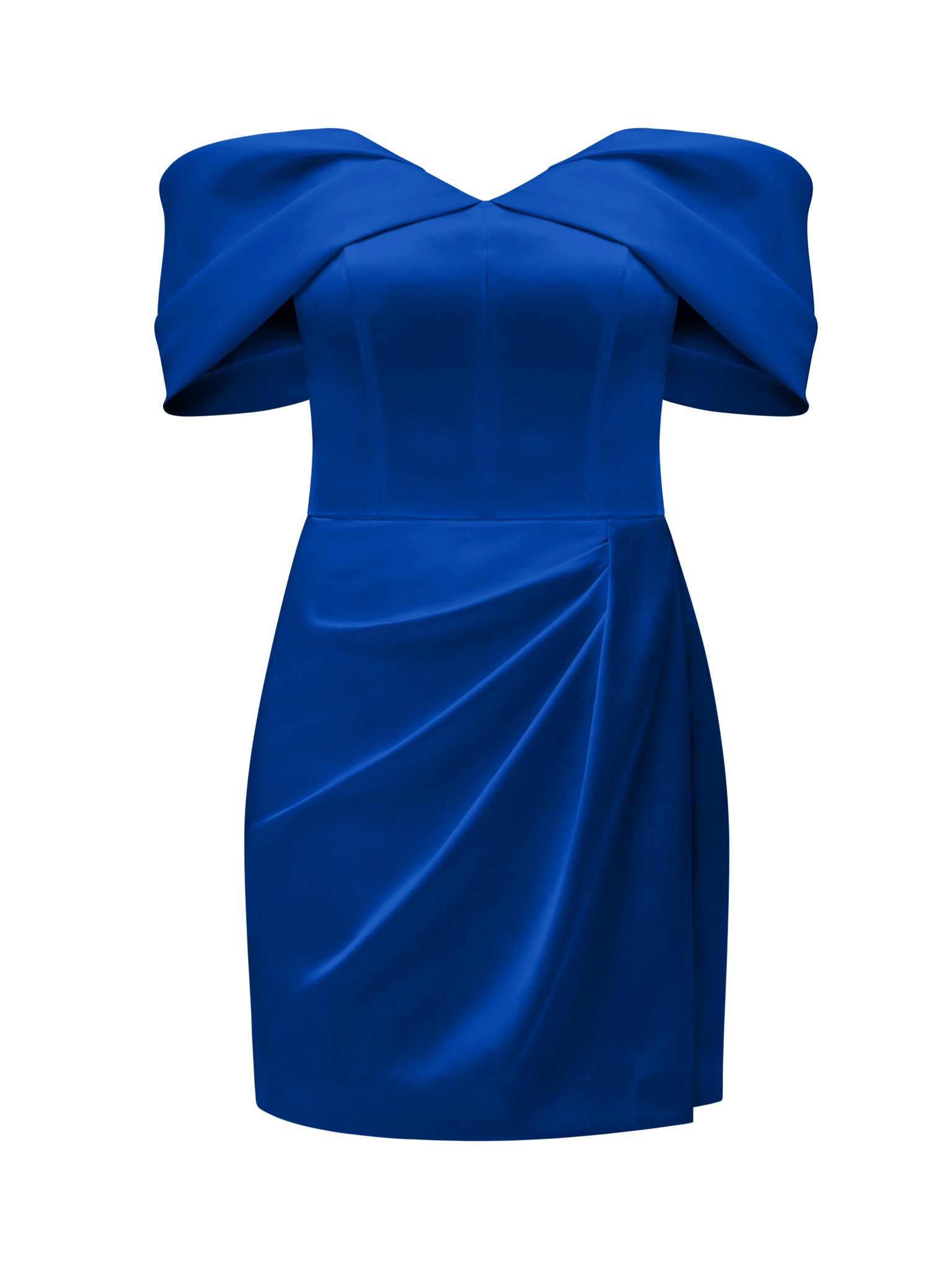 Women's Heavenly Kissed Draped Satin Mini Dress, Azure Blue | Xxs | Tia Dorraine