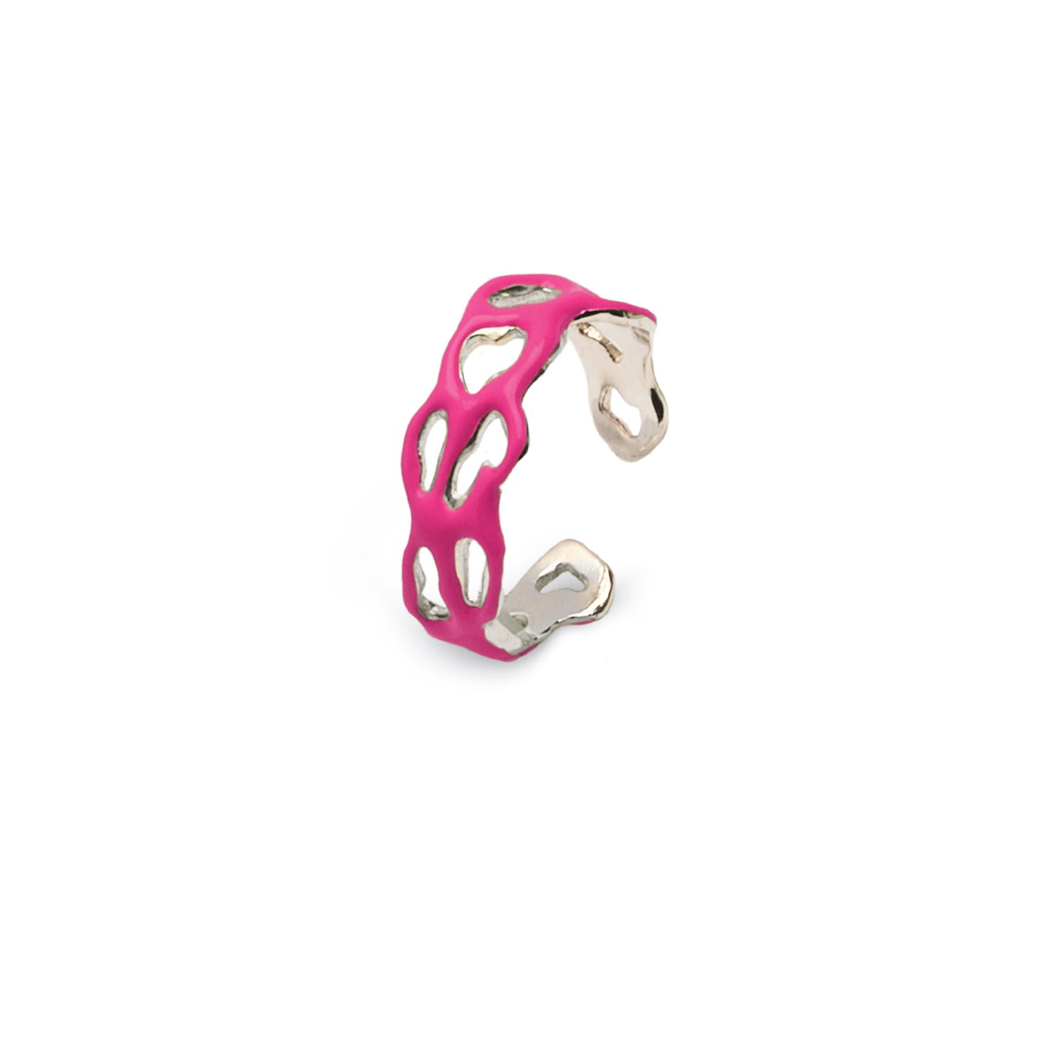 Women’s Pink / Purple Midi Ring Neon Fucsia, Knuckle Ring Generazione Zordan