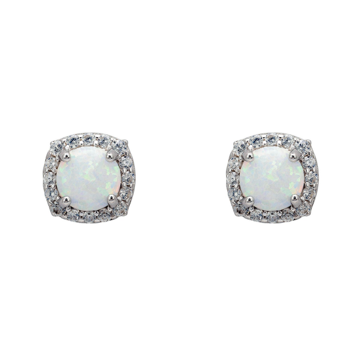 Women’s Neutrals / White / Silver Opal And Sparkle Stud Earrings Silver Latelita