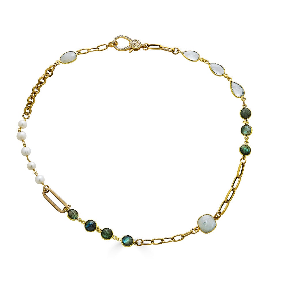 Loni Paul Jewelry Women's Gold Moonstone, Labradorite, Crystal & Pearl Short Necklace In Gold
