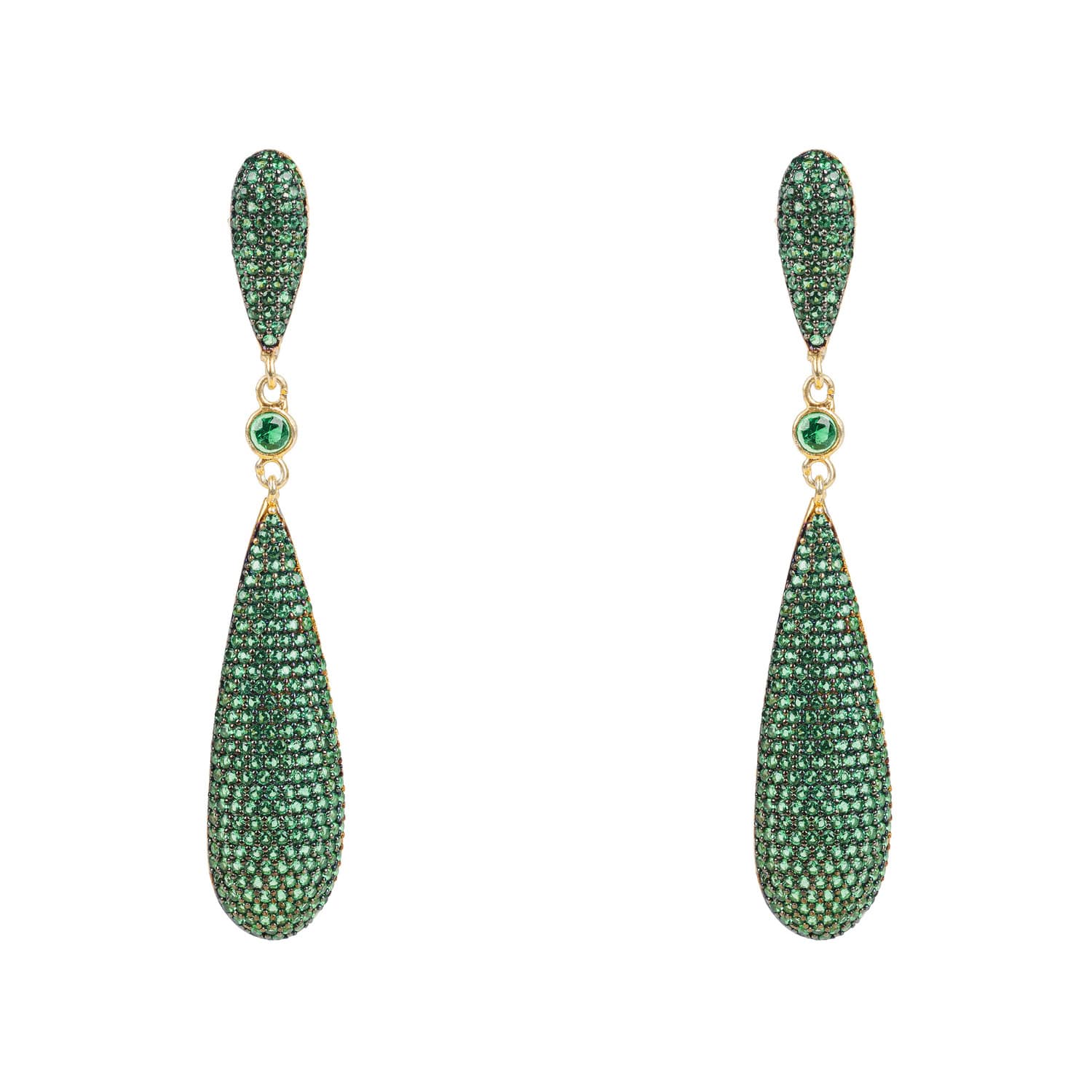 Emerald green drop earrings deals