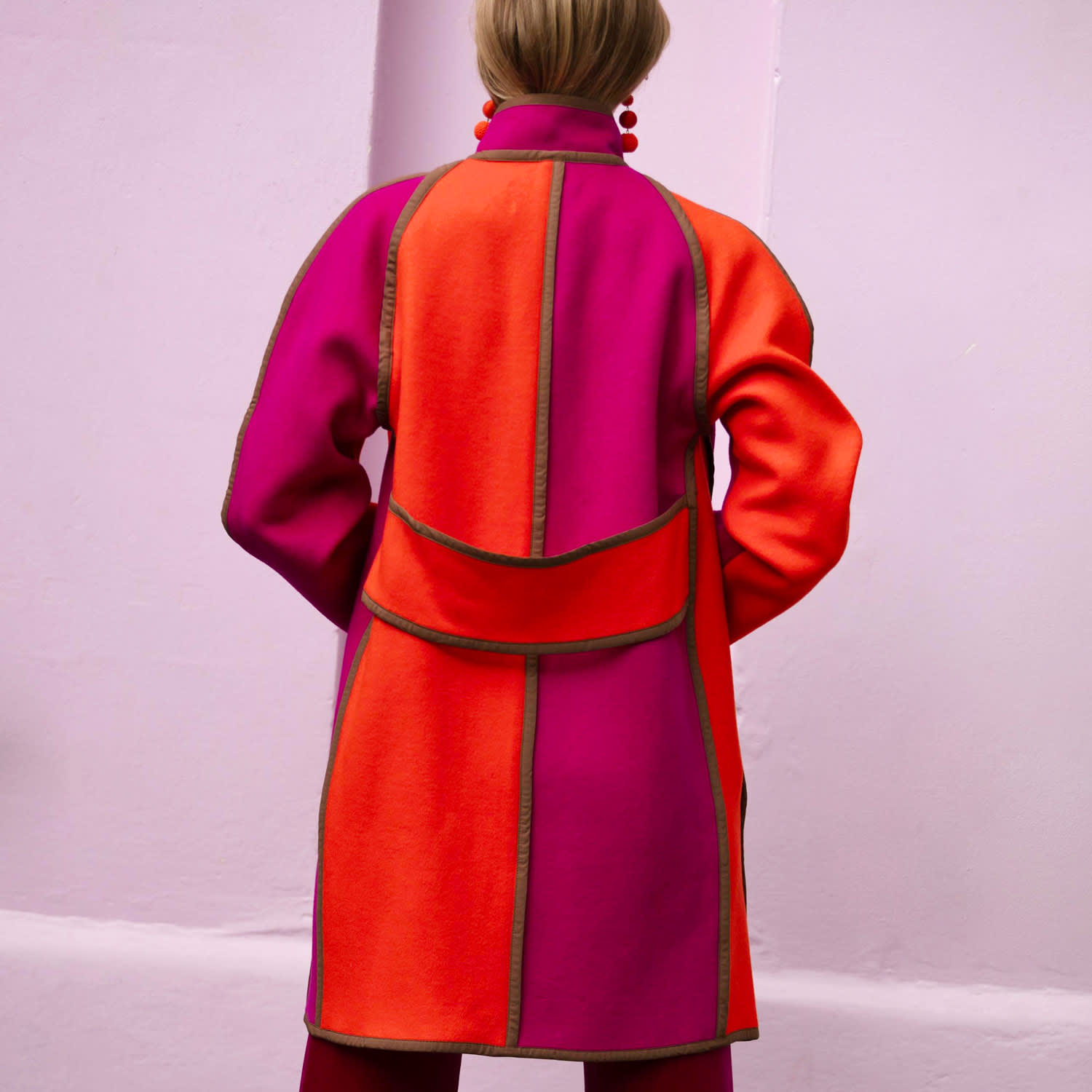Pink Orange Oversized Cashmere Mix Space Coat | Beatrice von