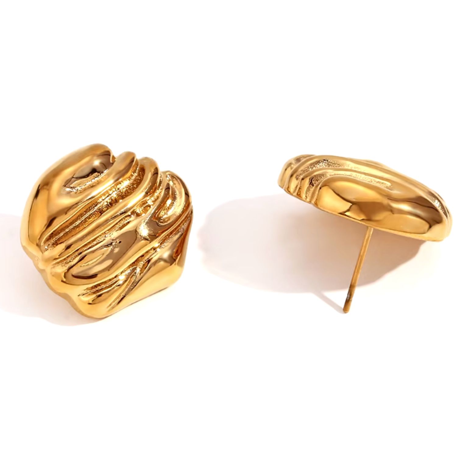 Olivia Le Women's Romy Textured Wave Gold Earrings