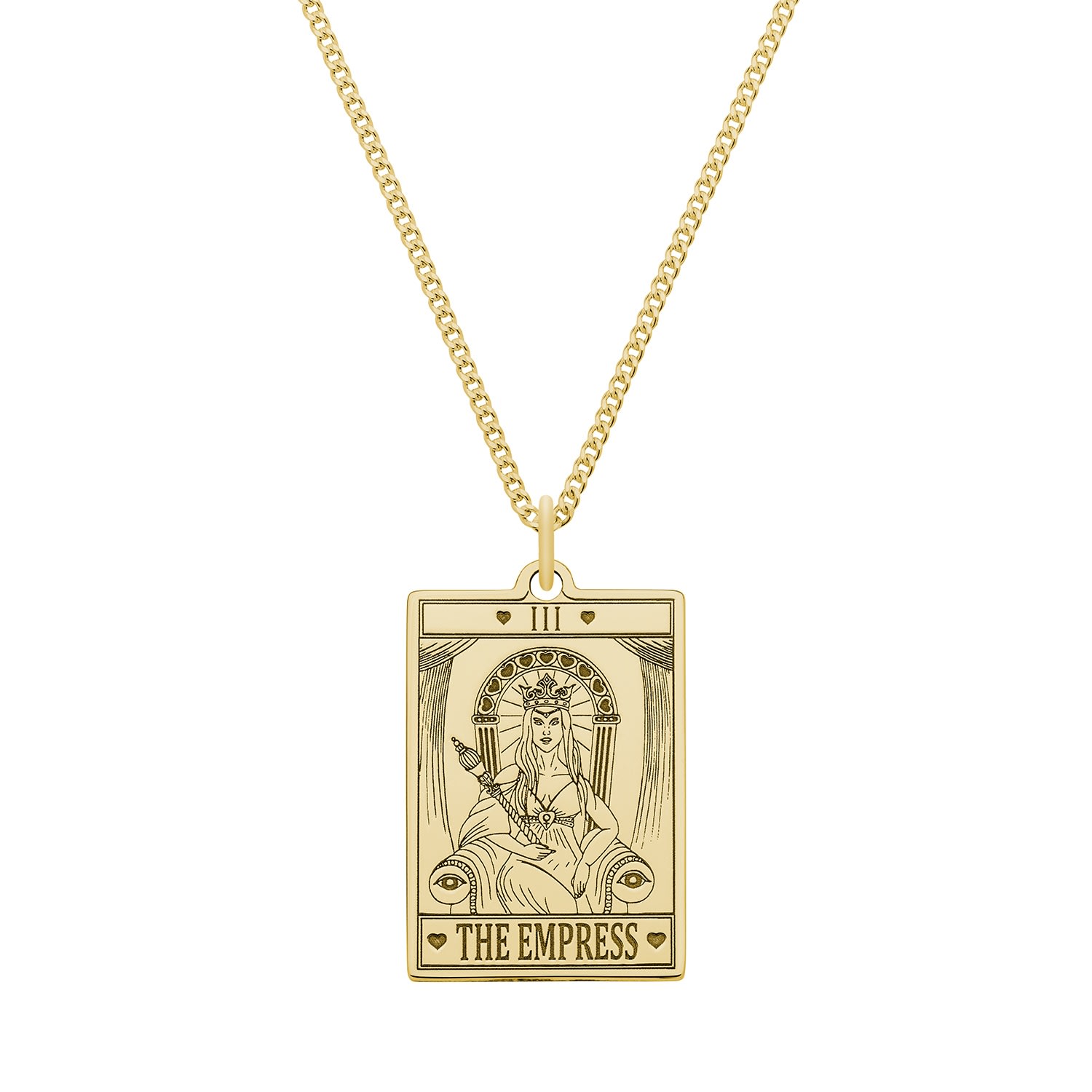 Cartergore Women's Small 9ct 375 Gold “the Empress” Tarot Card Necklace In Metallic