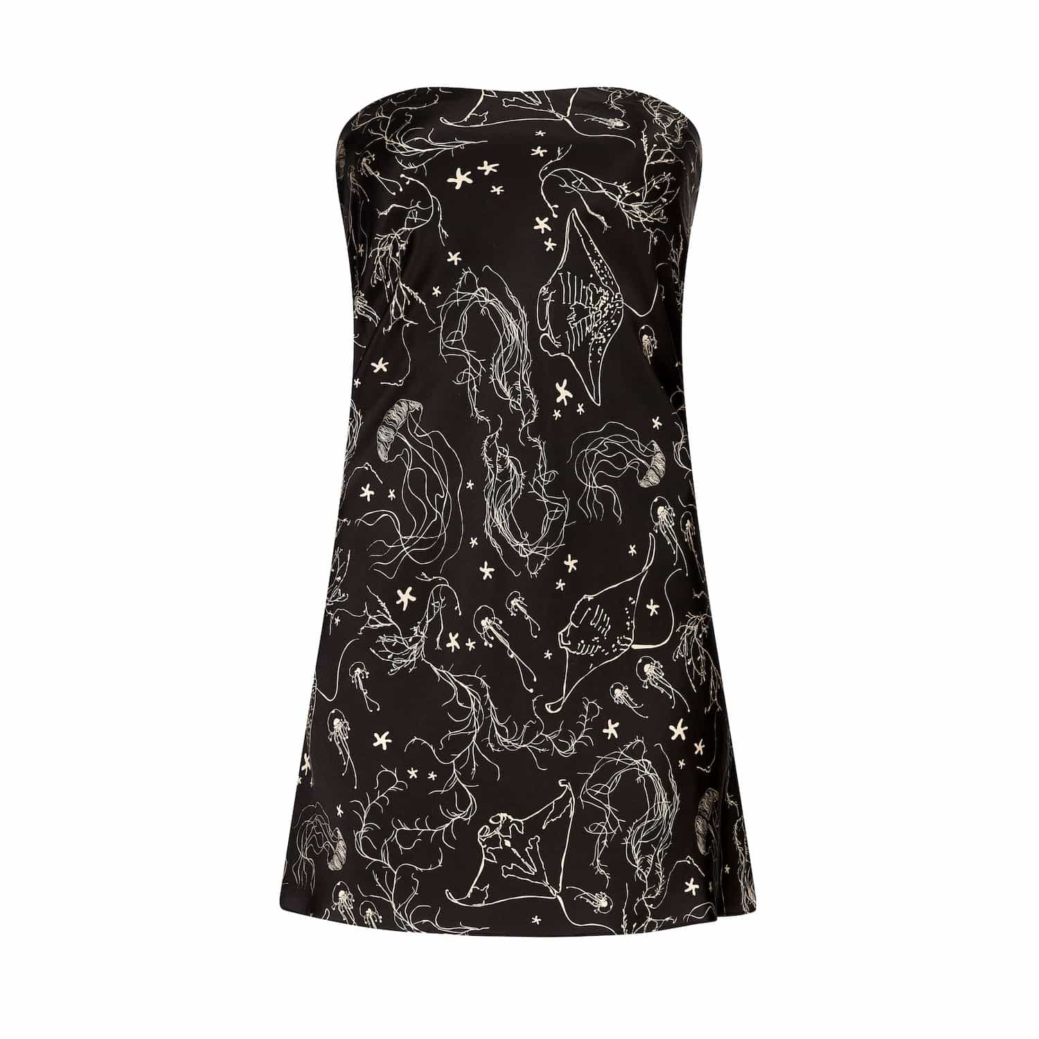 Lily Rou Silk Ray Bandeau Mini Dress - Black
