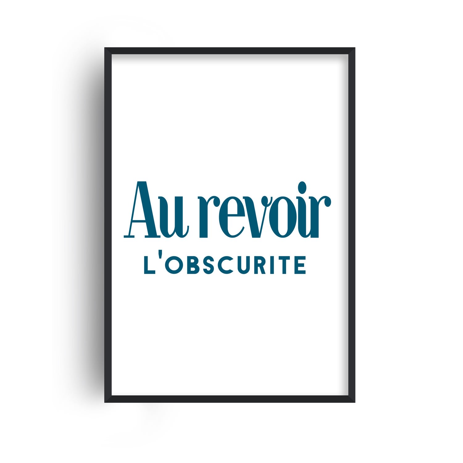 Fanclub Au Revoir L'obscurite Goodbye Darkness French Retro Giclée Art Print - Blue In Blue