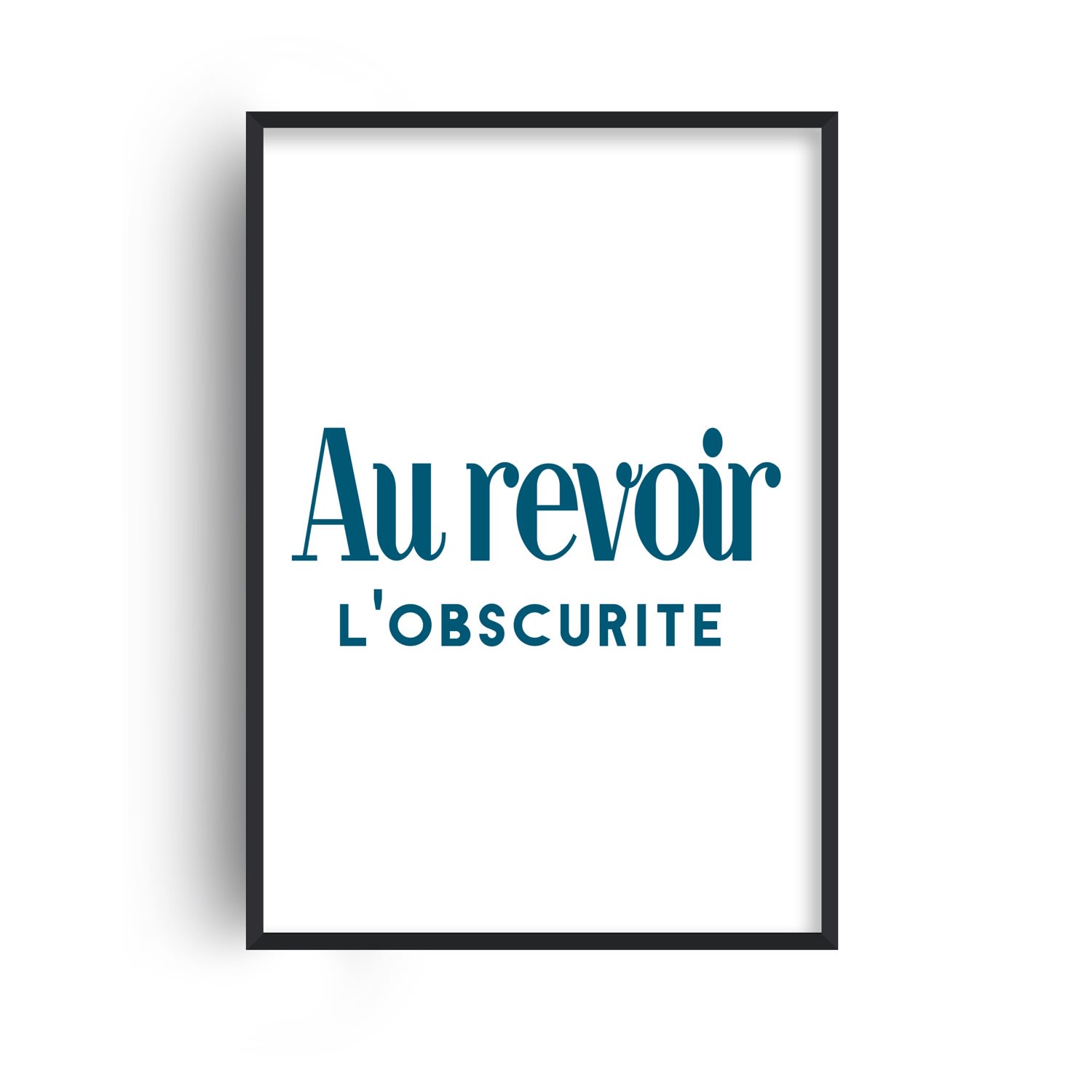 Au Revoir L’obscurite Goodbye Darkness French Retro Giclée Art Print - Blue A3 297 X 420Mm Fanclub