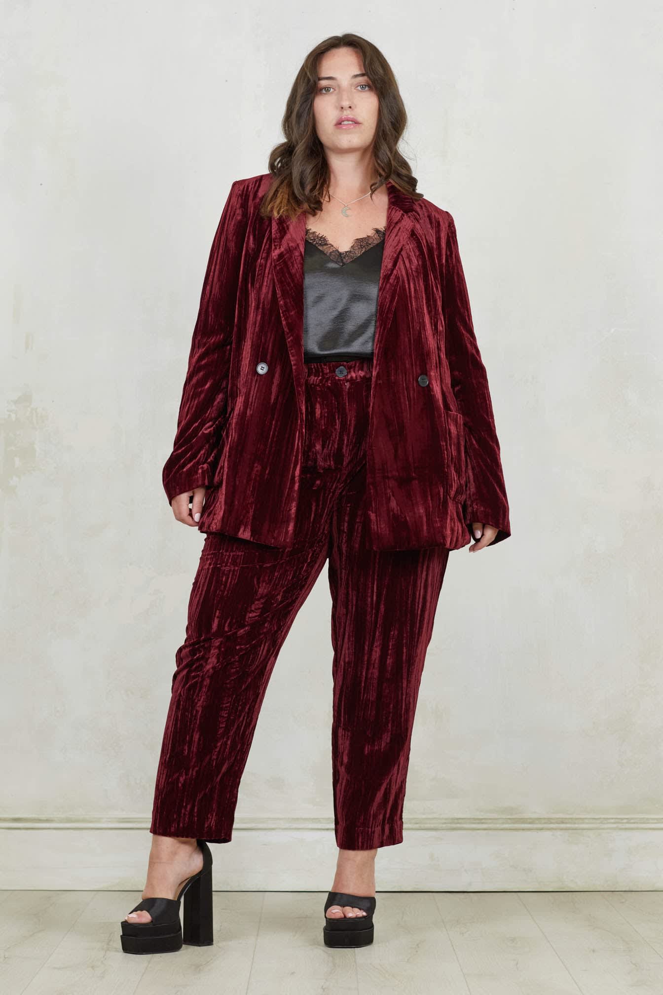 Jagger Wine Velvet Pants by Little Lies