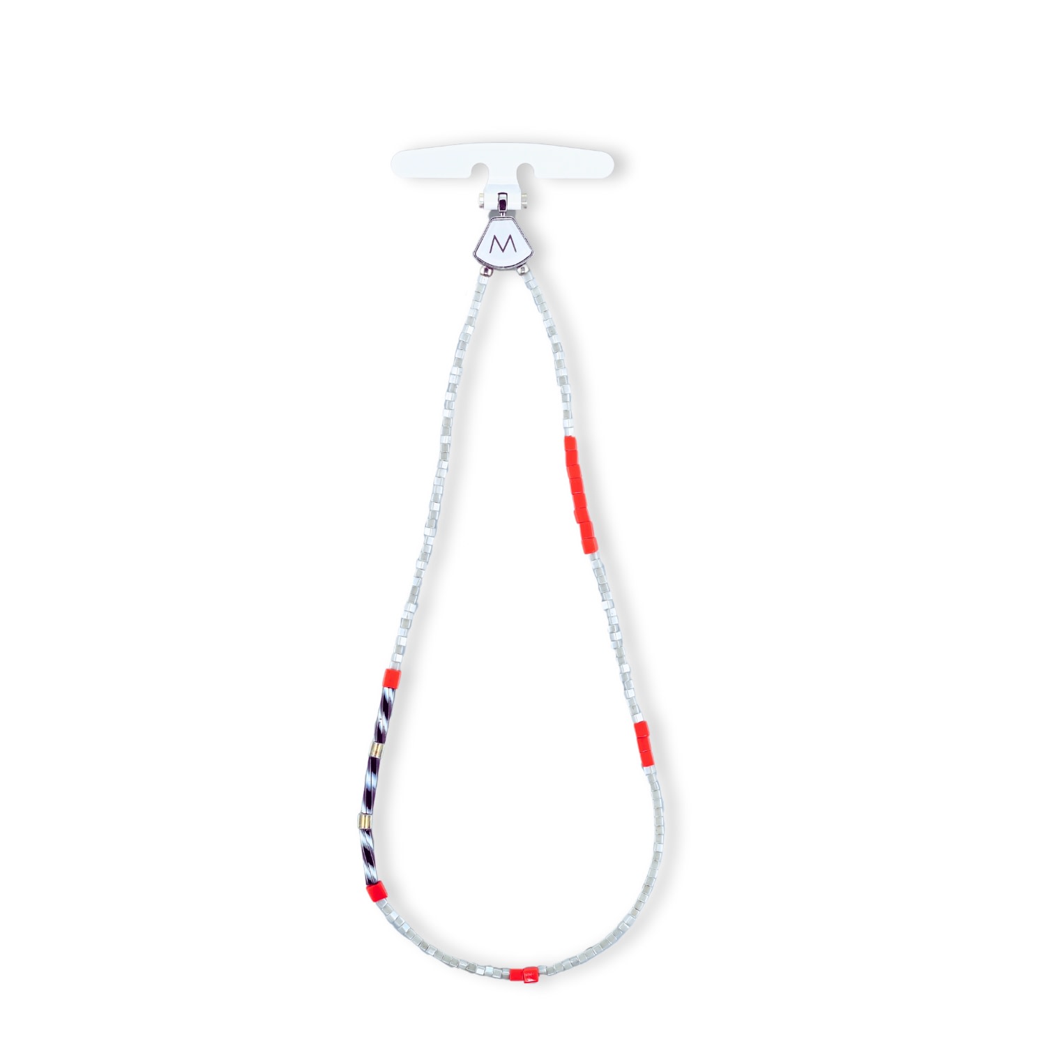 M.craftsman Women's White / Red M Beads Phone Bracelet - Redbush In Multi