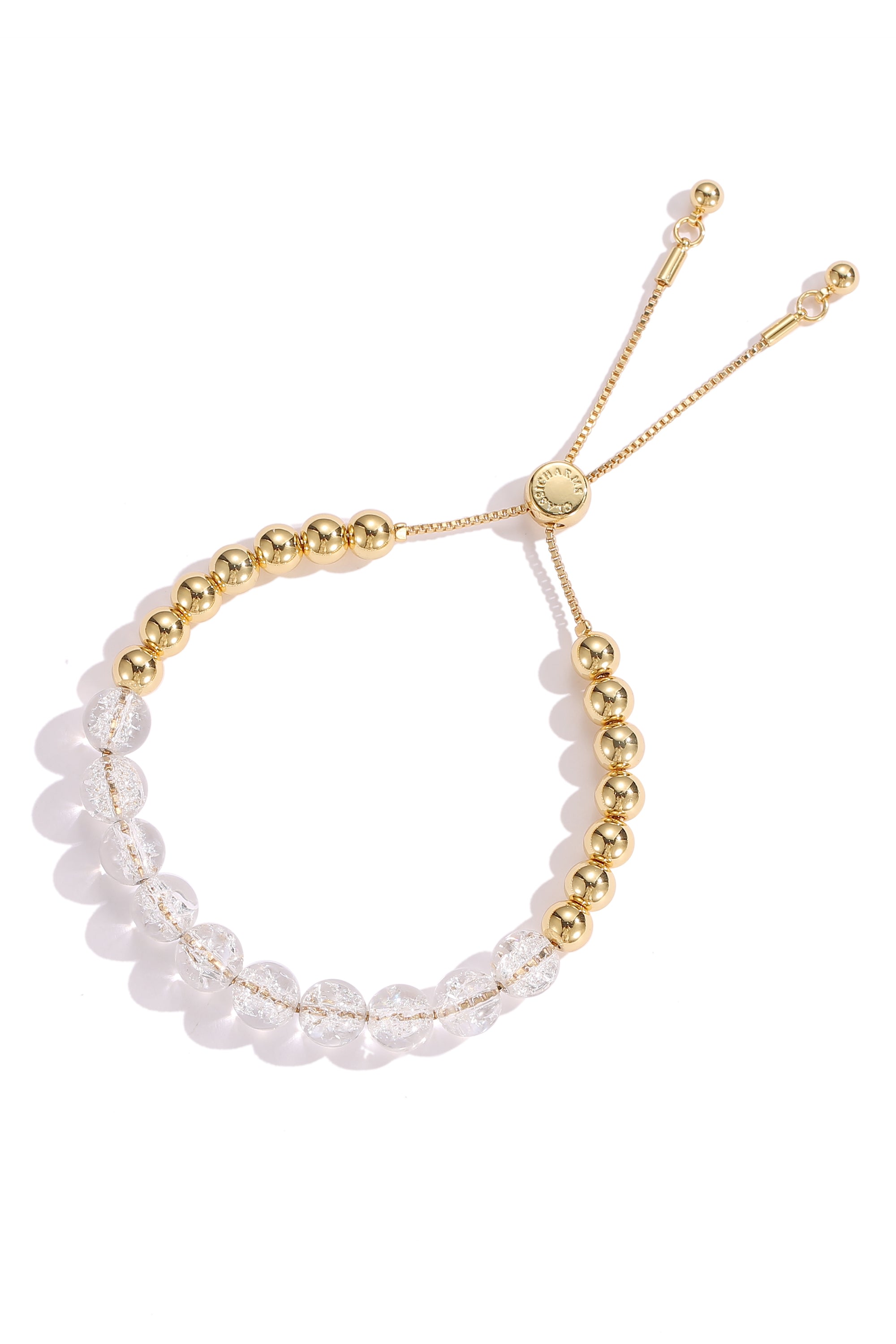 Classicharms Women's Frostlily Azeztulite Crystal & Gold Bead Bracelet