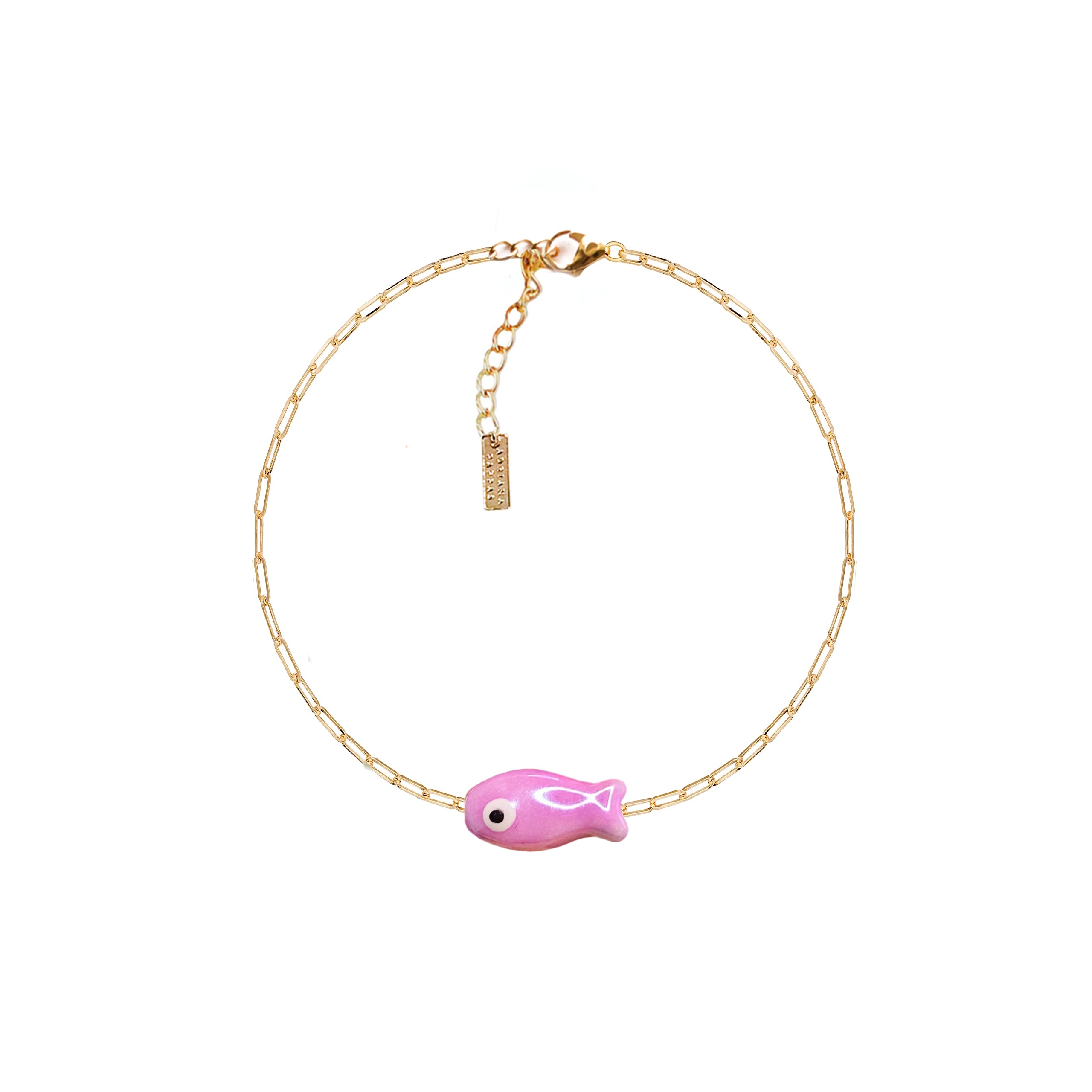 Women’s Pink / Purple Fishy Chain Anklet - Pink Adriana Pappas Designs