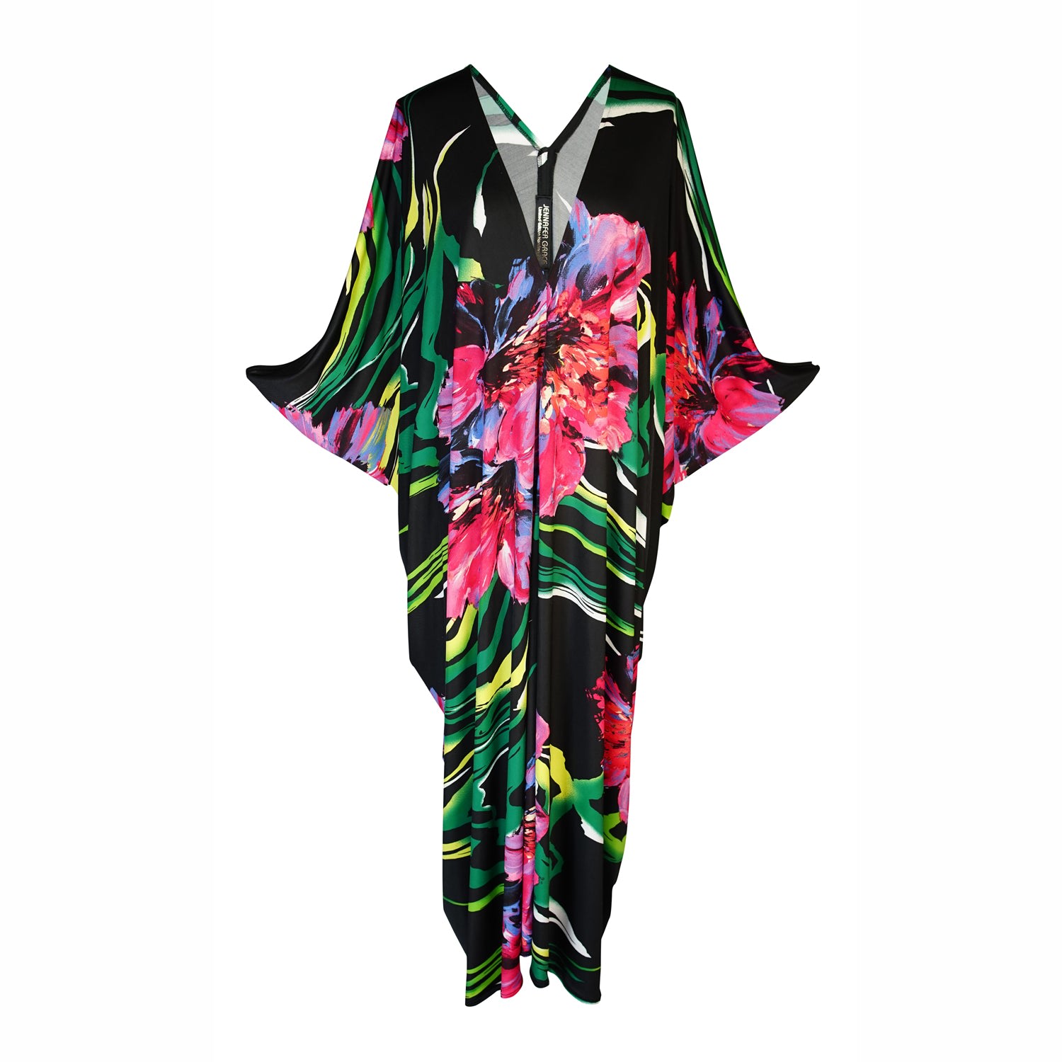 Women’s Green / Pink / Purple Opulanzia Rouge Caftan Kaftan Dress One Size Jennafer Grace