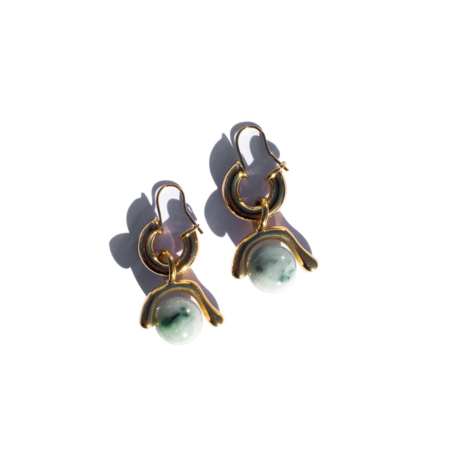 Women’s White Cecile Jade Drop Earrings Seree