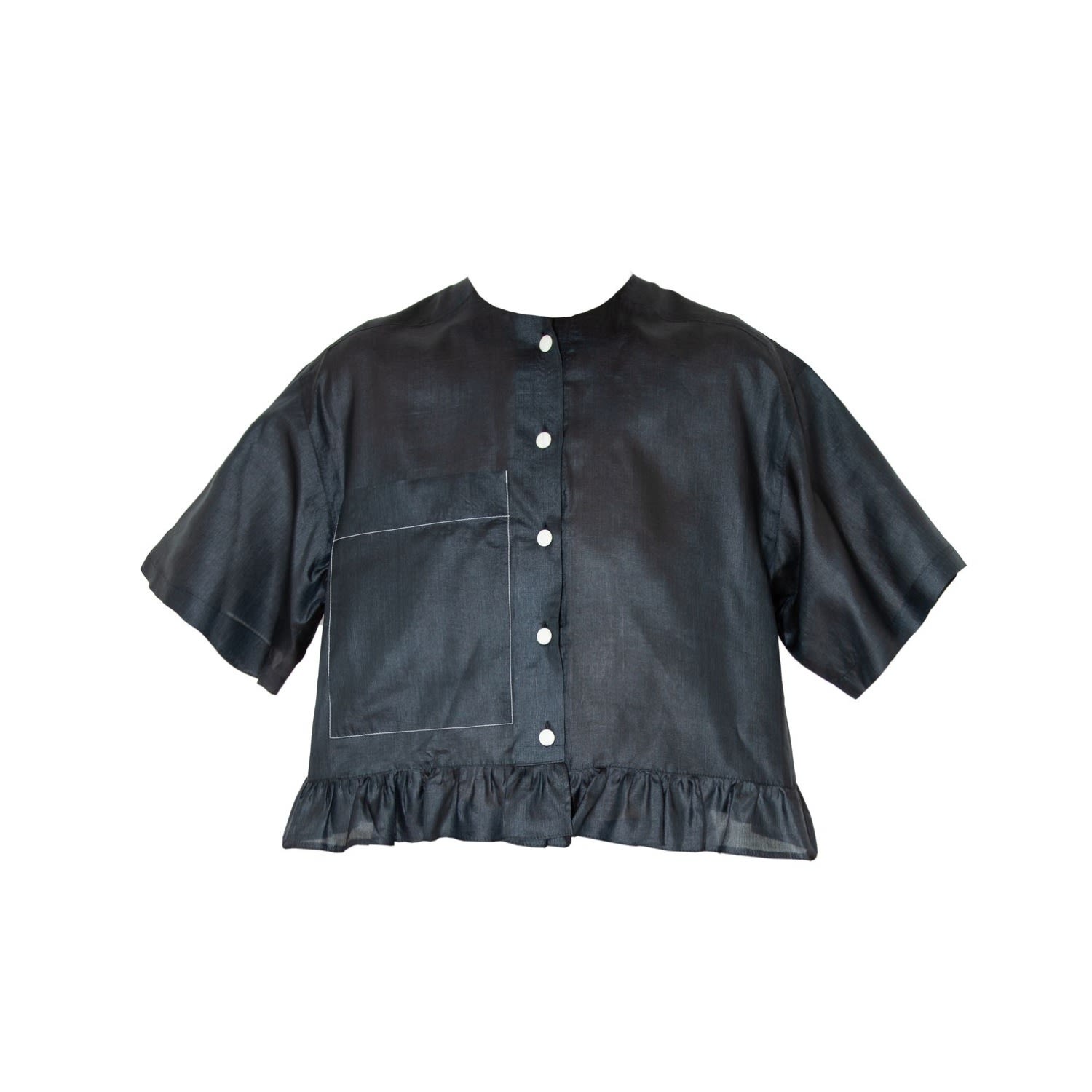 Karolina Ozolinsiute Women's Celia Black Silk Shirt In Black