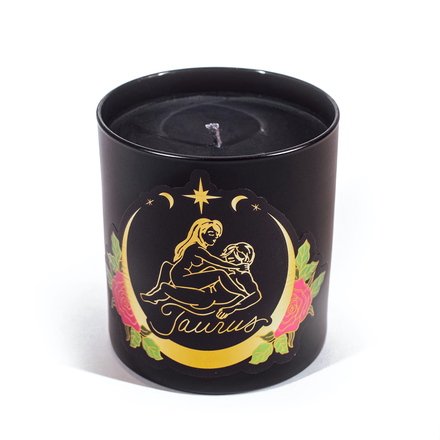 Astrology Zodiac Horoscope Sign Candle Taurus Light Sugar Rose Petal Fragrance Black Cake