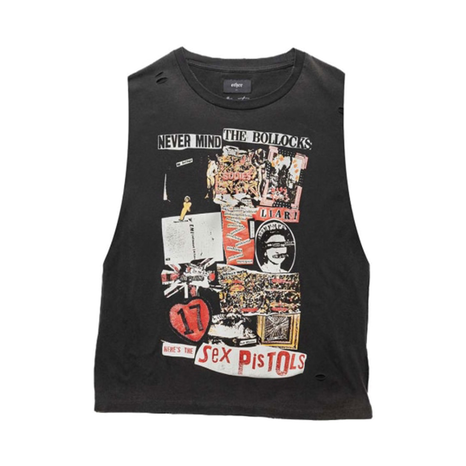 Women’s Sex Pistols - Nevermind The Bollocks - Vintage Band Tank - Heavy Relic Black Xxs OTHER UK