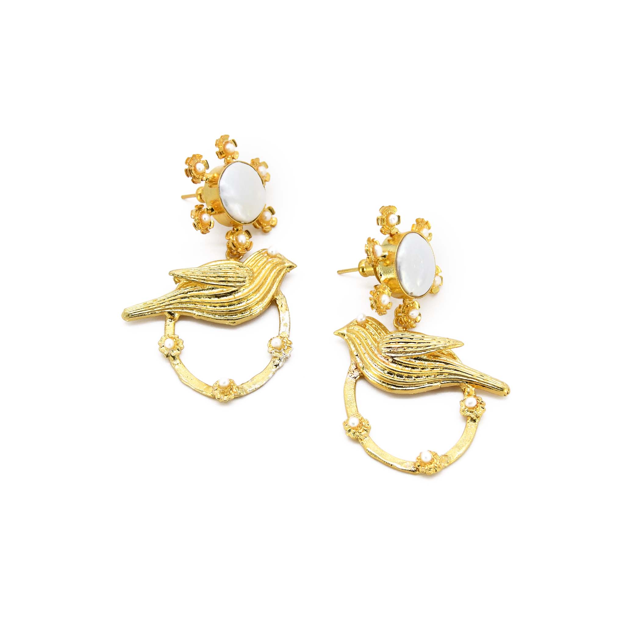 Adiba Women's Gold The Lark Handmade Earring