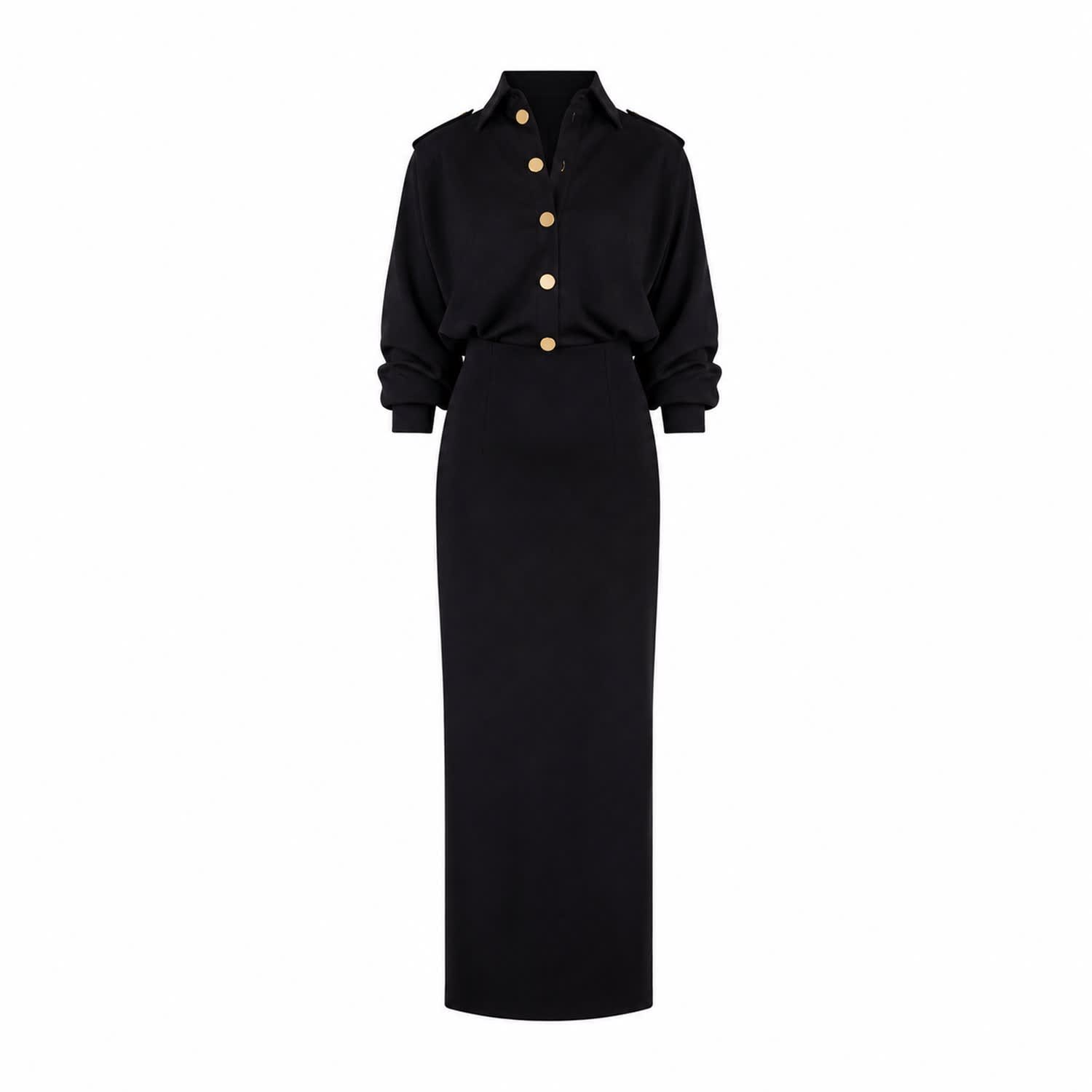 polo dress XL / Navy 22% PolyesterStyle # Casual Polo Dress - Black