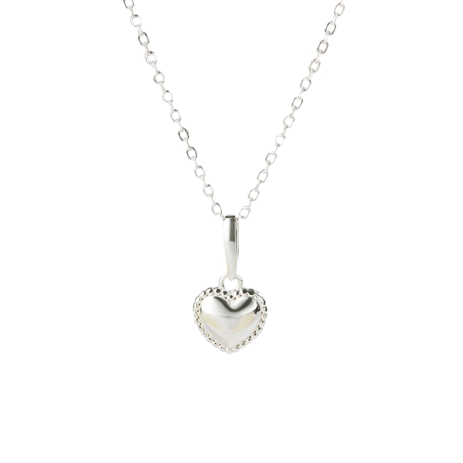 925 Sterling Silver Carved Heart Pendant Necklace | Classicharms