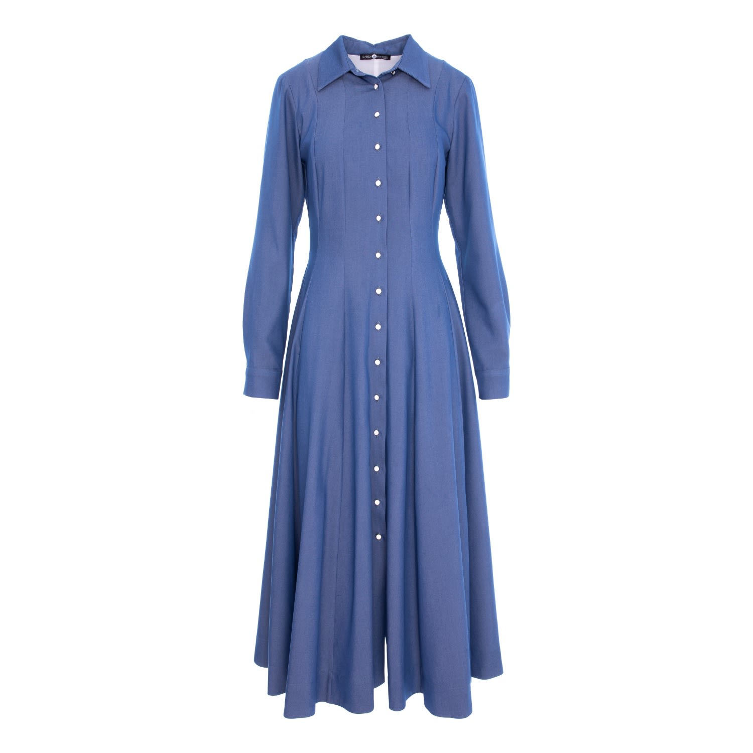 Izabela Mandoiu Women's Blue Midi Dress With Denim Panels In Blue