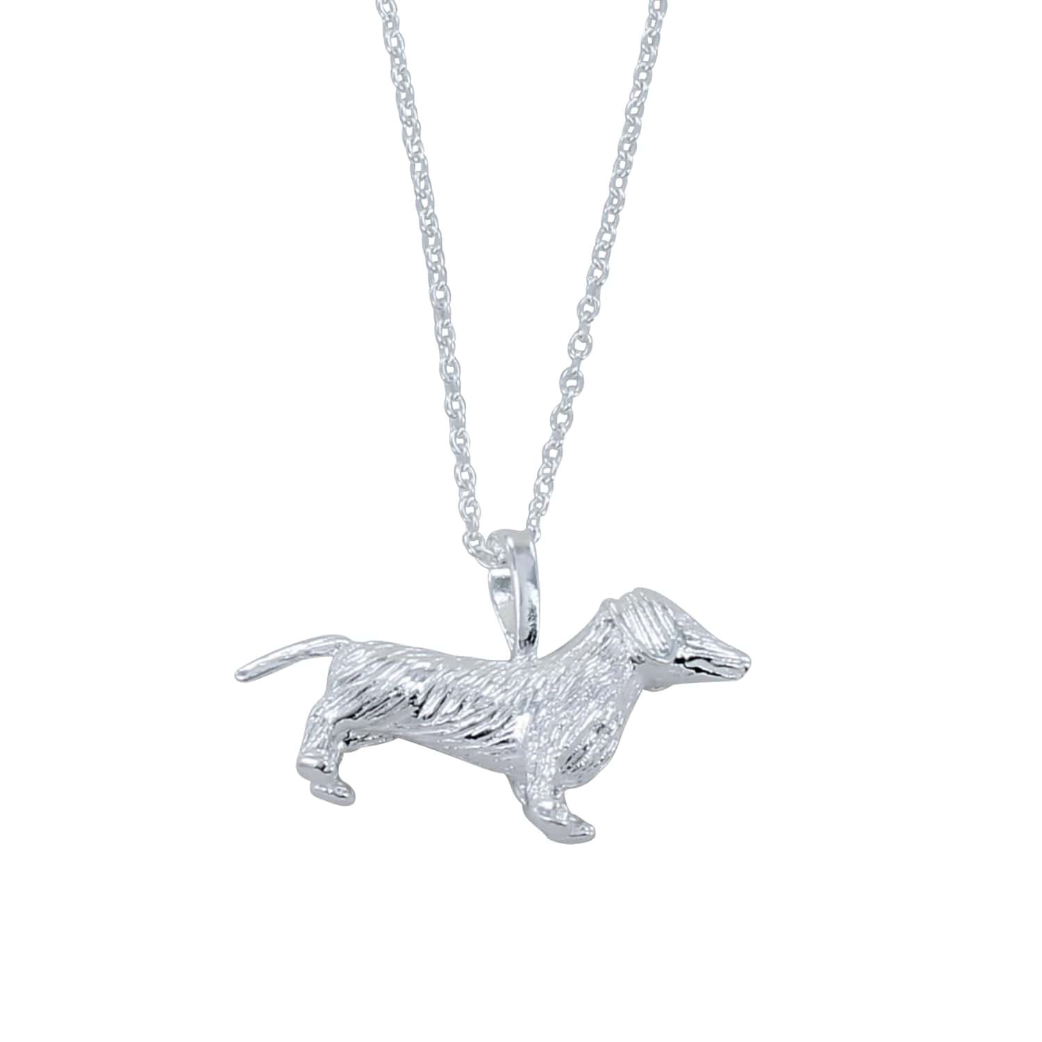 Women’s Large Sterling Silver Fergus The Dachshund Necklace Reeves & Reeves