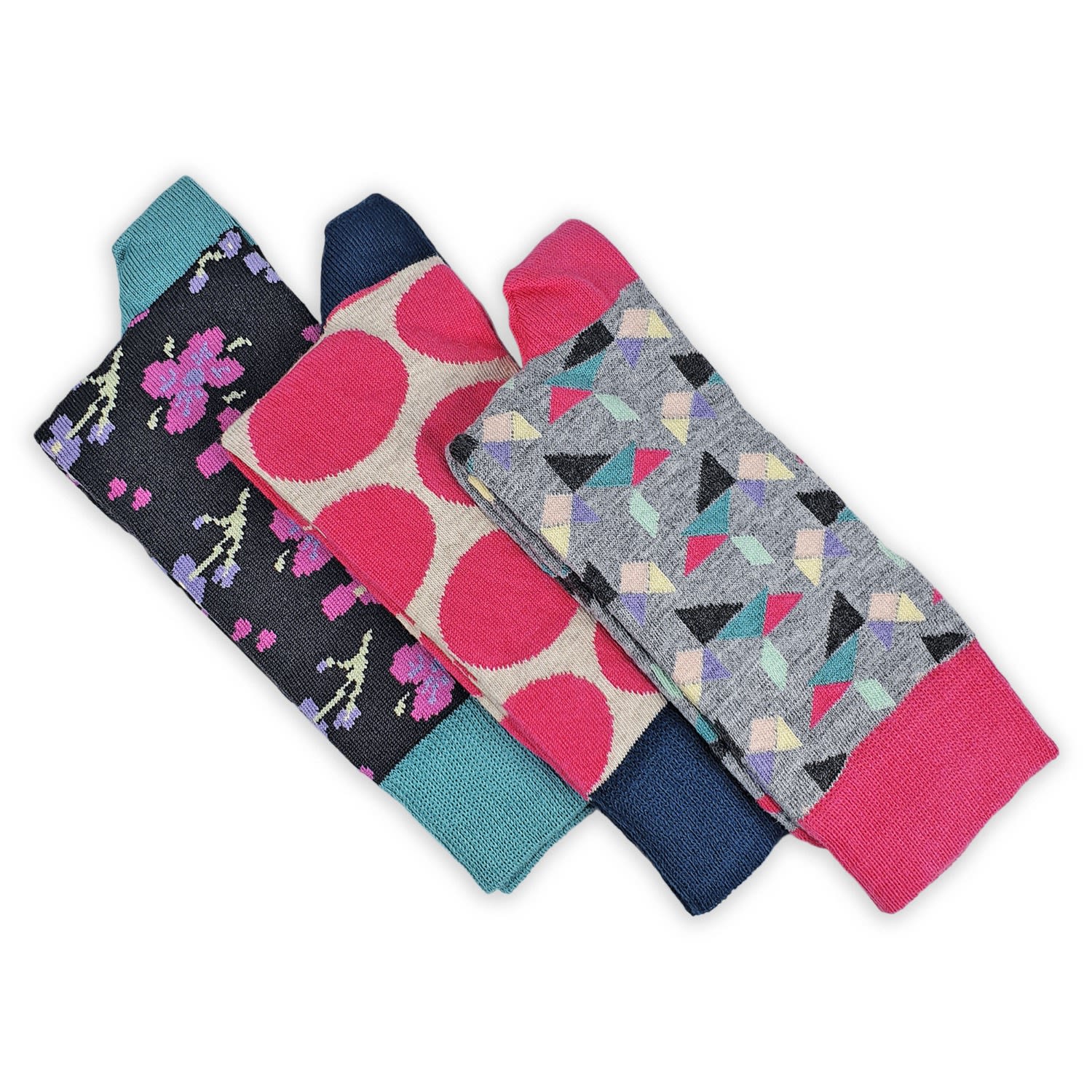 Women’s Blue / Pink / Purple Socks - Sprinkled Pink Pack Small Otto & Spike