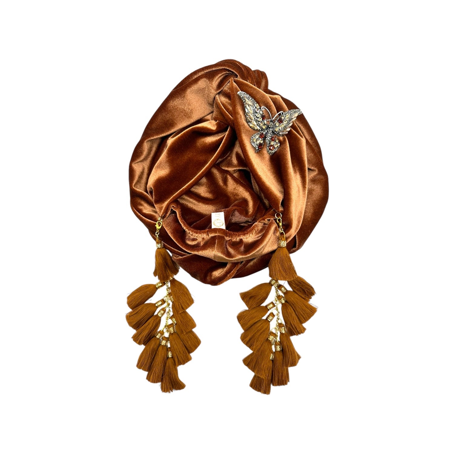 Julia Clancey Women's Gold / Brown Butterfly Cocoa Chacha Turban