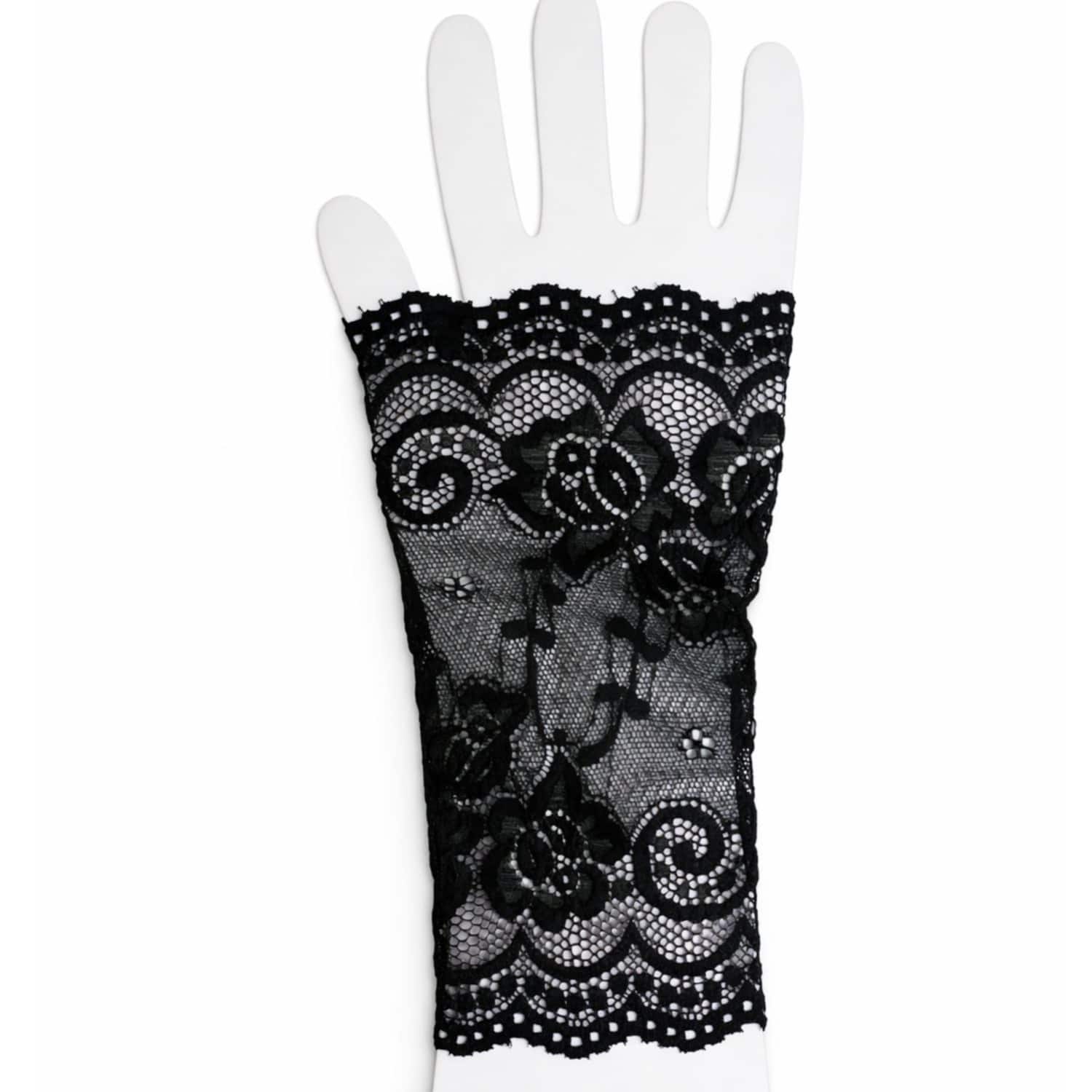 Black Lace Fingerless Gloves | Jagged Halo Jewelry | Wolf & Badger