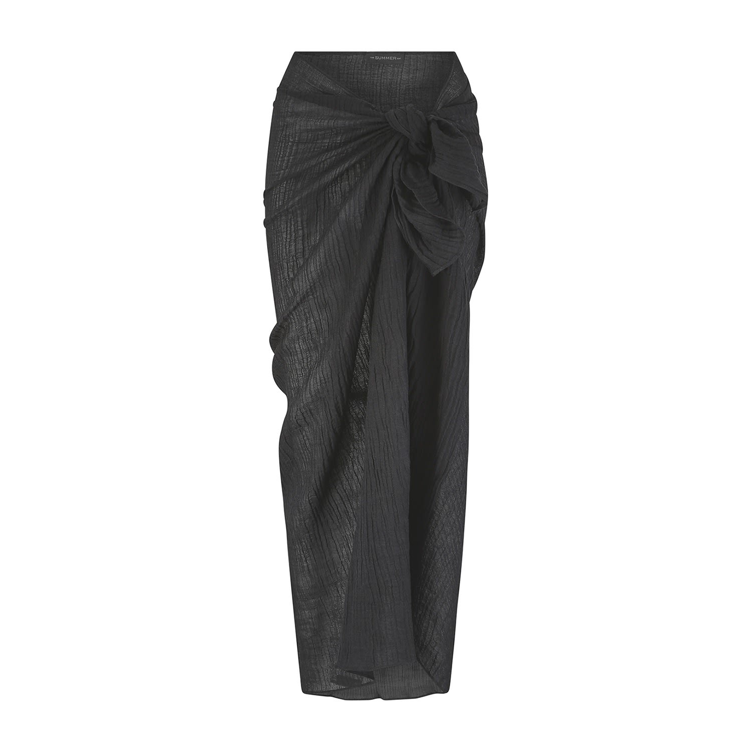 Women’s Sophia Crinkle Linen Sarong - Black One Size The Summer Edit