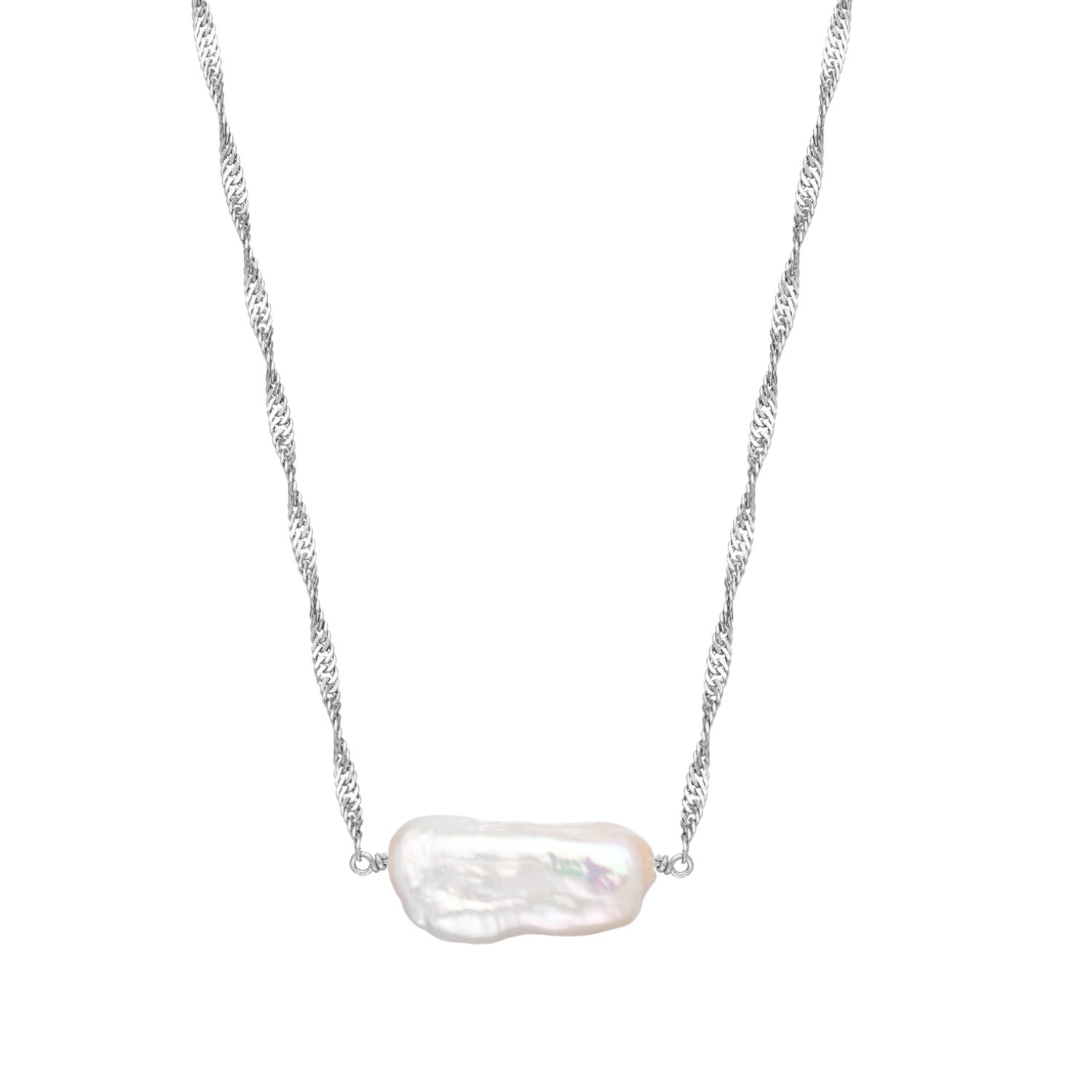 Scream Pretty Women's Silver Pearl Twist Chain Necklace In Silver