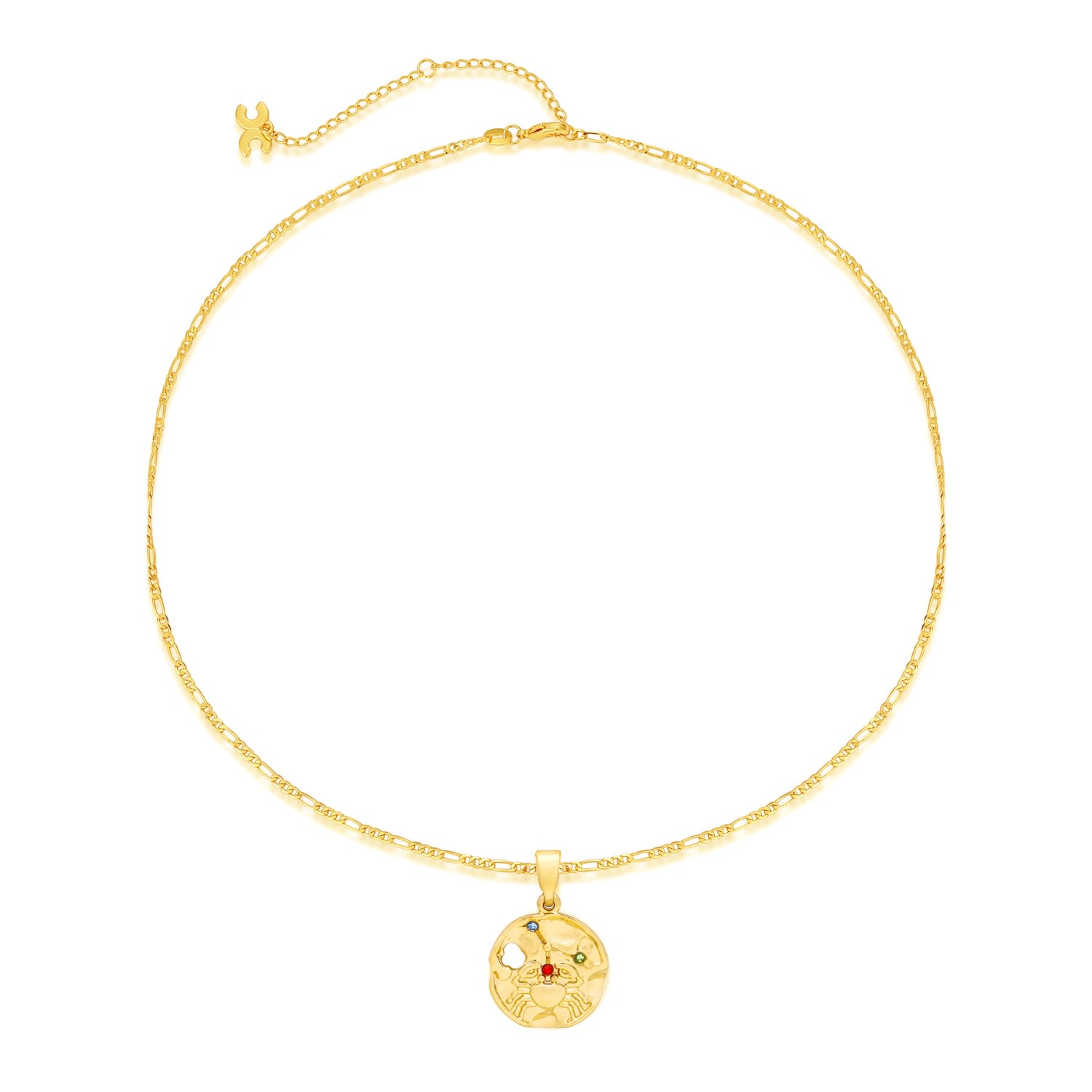 Classicharms Women's Gold Sculptural Zodiac Sign Pendant Necklace Set-cancer In Gold