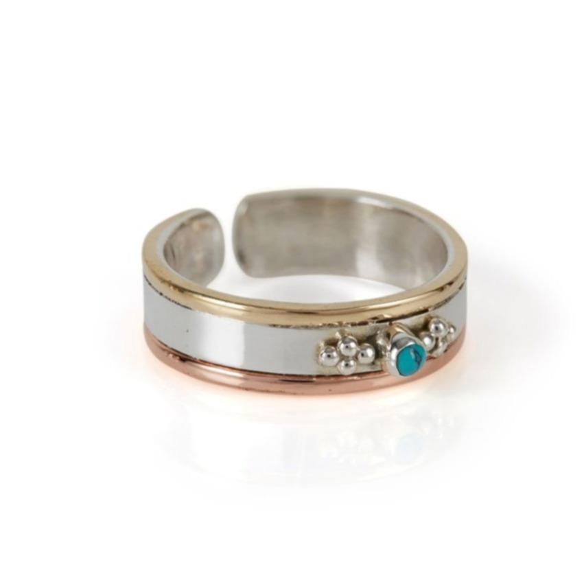 Charlotte's Web Jewellery Women's Blue / Silver Rajput Silver Adjustable Midi Ring Or Toe Ring - Turquoise In Multi